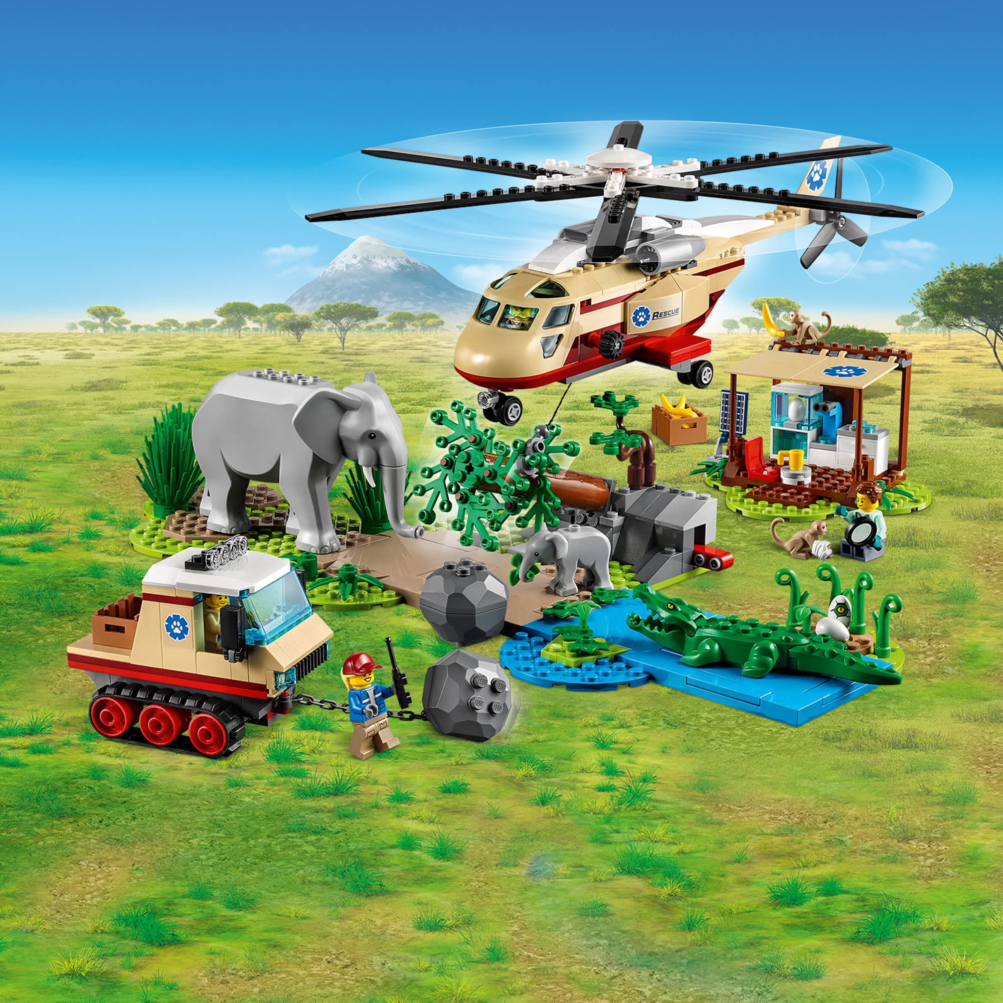 LEGO City Wildlife Rescue Operation 60302 Building Kit (525 Pieces) - Creative Construction Toy for Kids, STEM Learning Gift for Boys & Girls Ages 6+ - Perfect for Birthday Presents & Indoor Playtime Adventures