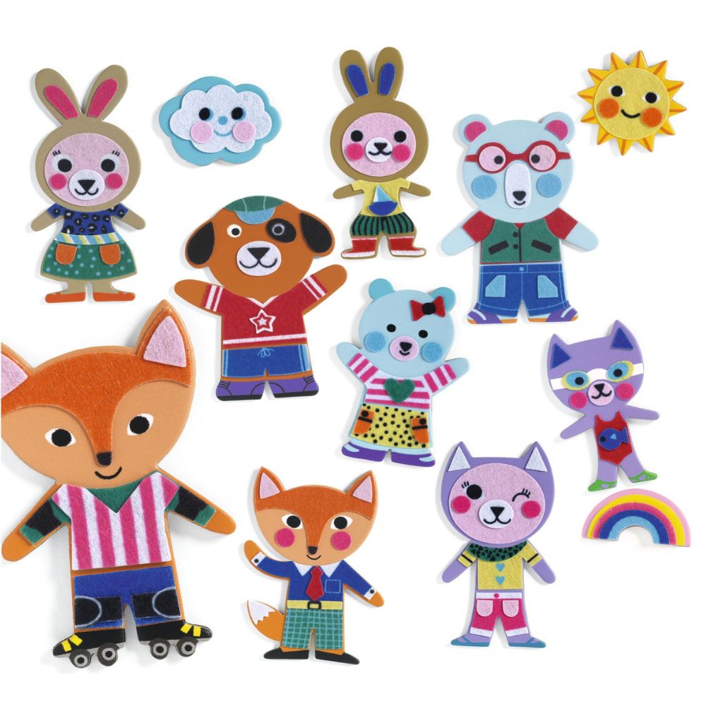 DIY Funky Family Magnetic Decor Kit - 15 Decorative Magnets for Fridge, Locker & Home Organization - Creative Craft for Kids & Adults