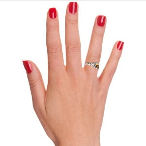 0.3 Carat 14K Solid White Gold Dainty Citrine Ring for Women - Elegant Birthstone Jewelry Gift for Her, Perfect for Anniversaries, Birthdays & Special Occasions