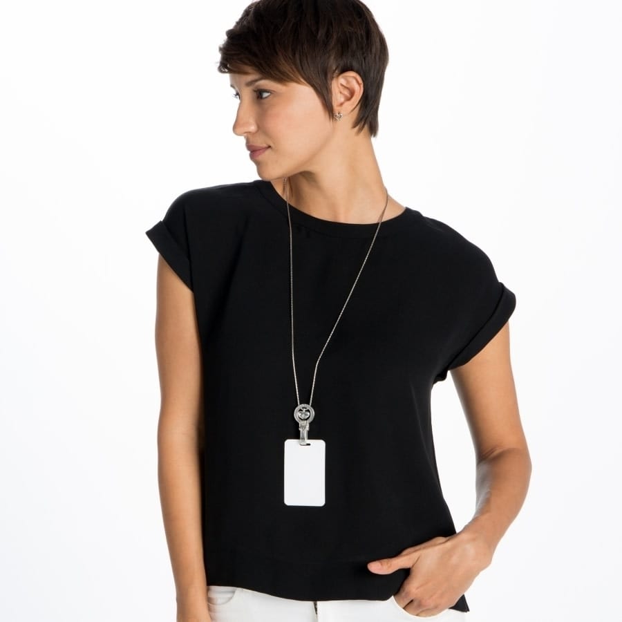 Brighton Badge Clip Necklace - Stylish & Adjustable for Nurses, Teachers & ID Holders - Perfect for Work, Conferences & Everyday Wear