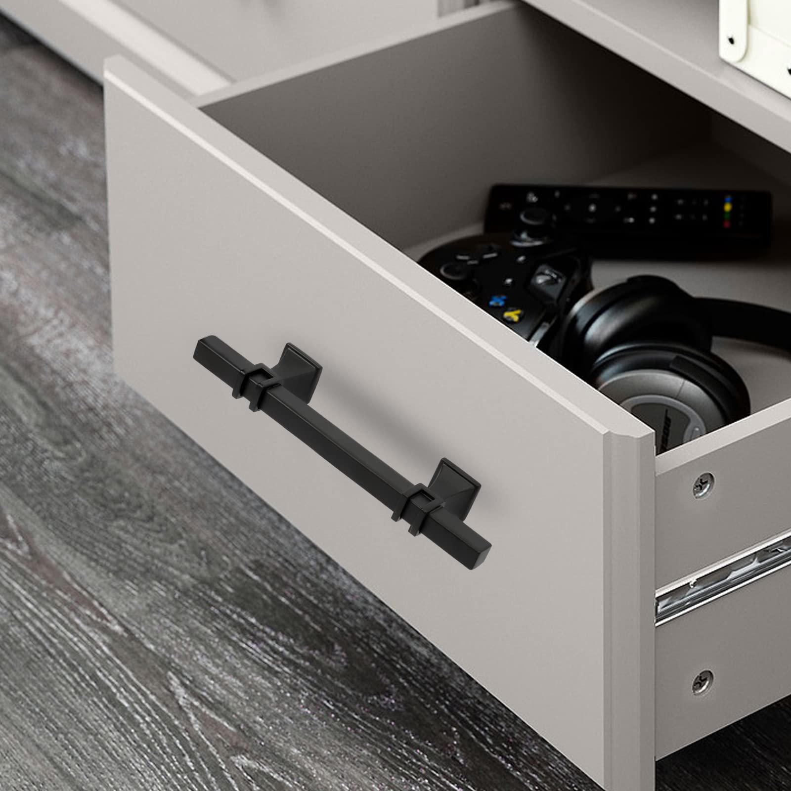 25 Pack 3 Inch Black Cabinet Handles - Matte Black Square Kitchen Cabinet Pulls for Drawers & Dressers | Durable Cabinet Hardware for Kitchen, Bathroom & Furniture Upgrade
