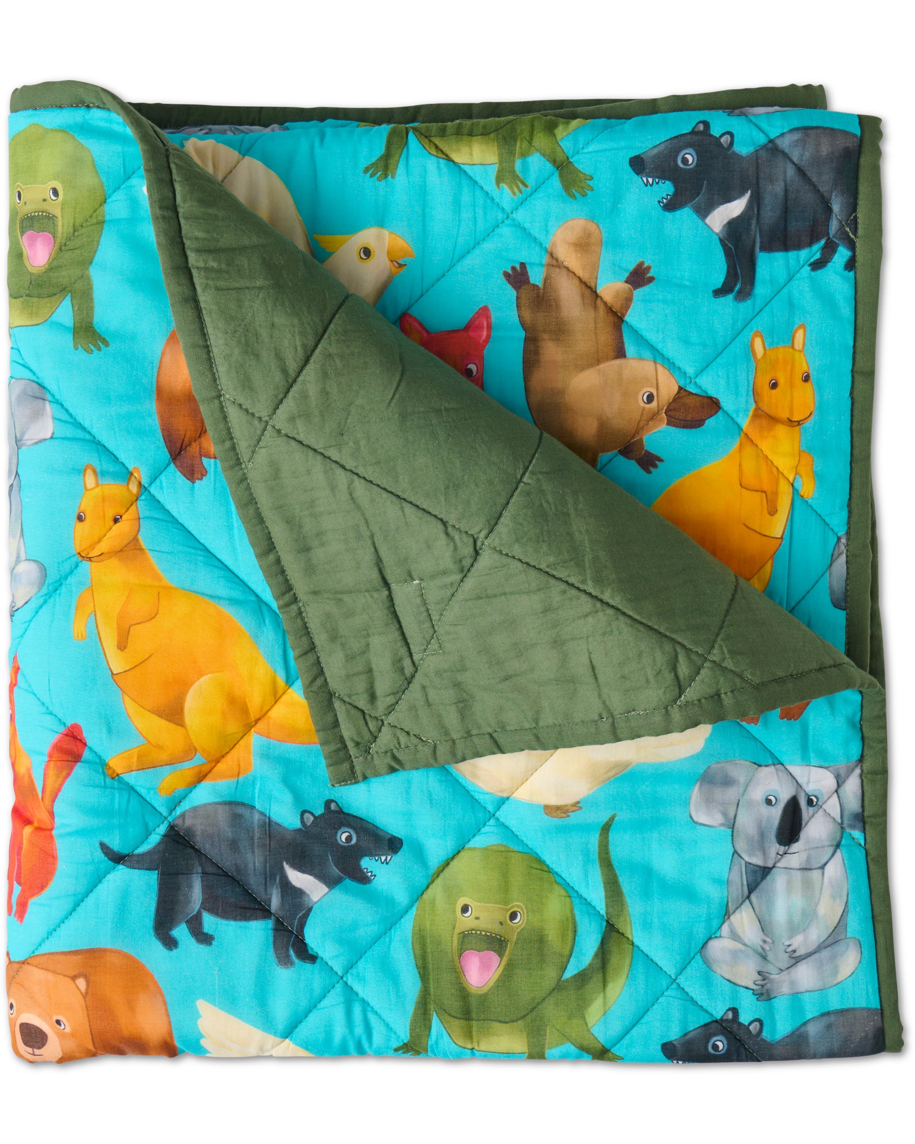 Cozy Home Among The Gum Trees Quilted Cot Bedspread - Soft Nursery Bedding for Baby Cribs & Toddler Beds, Perfect for Nursery Decor & Gift