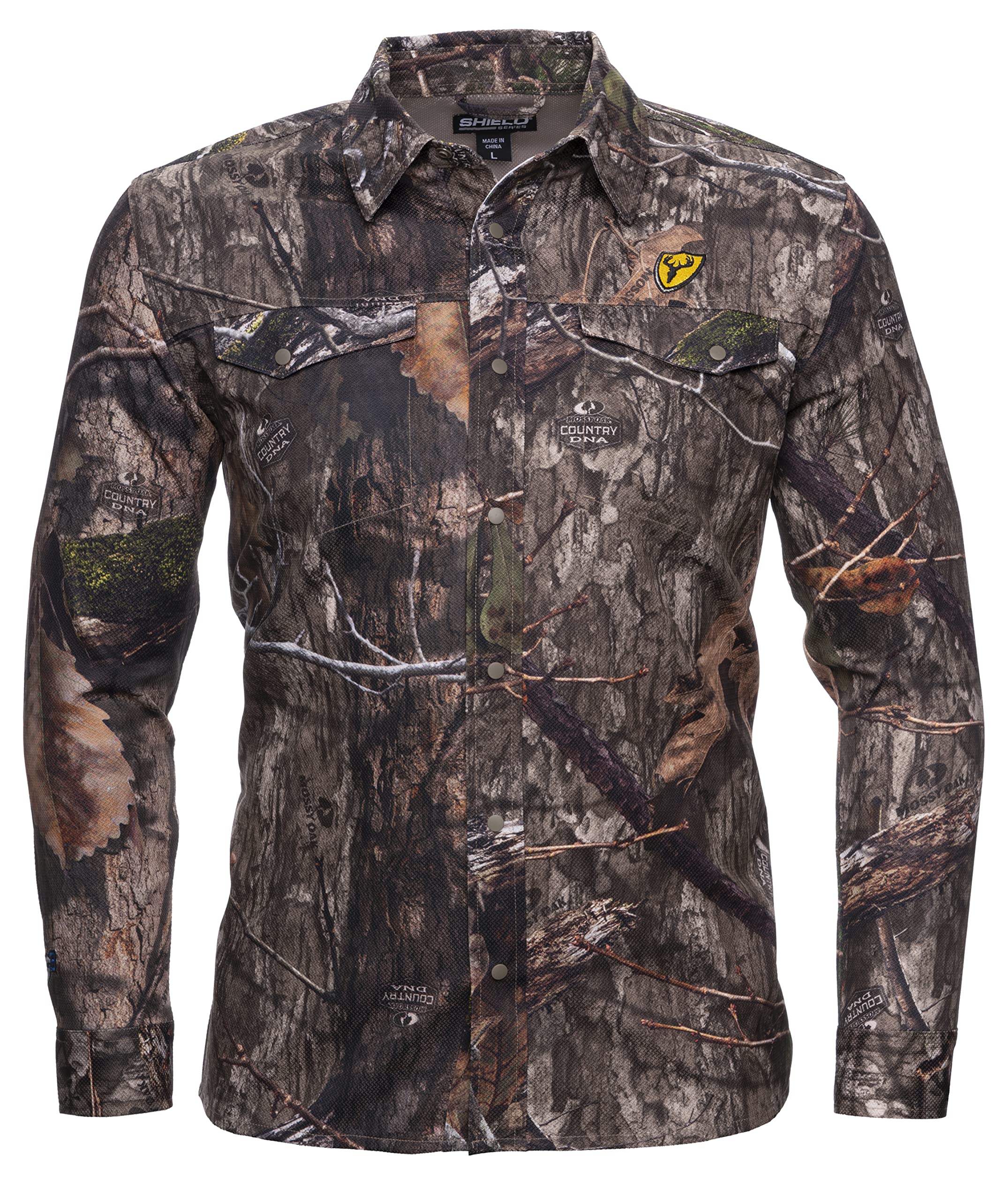 Scent Blocker Shield Series Angatec Long Sleeve Snap Shirt - Camo Hunting Shirt for Men | Odor Control, Comfort & Durability | Ideal for Deer Hunting, Turkey Hunting & Outdoor Adventures