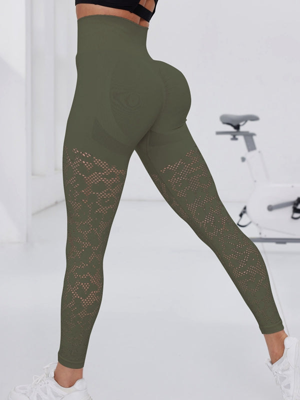 ZASUWA Women's Unique Fishnet Ombre Scrunch Butt Lifting Leggings - Sexy Workout Yoga Gym Running Casual Wear