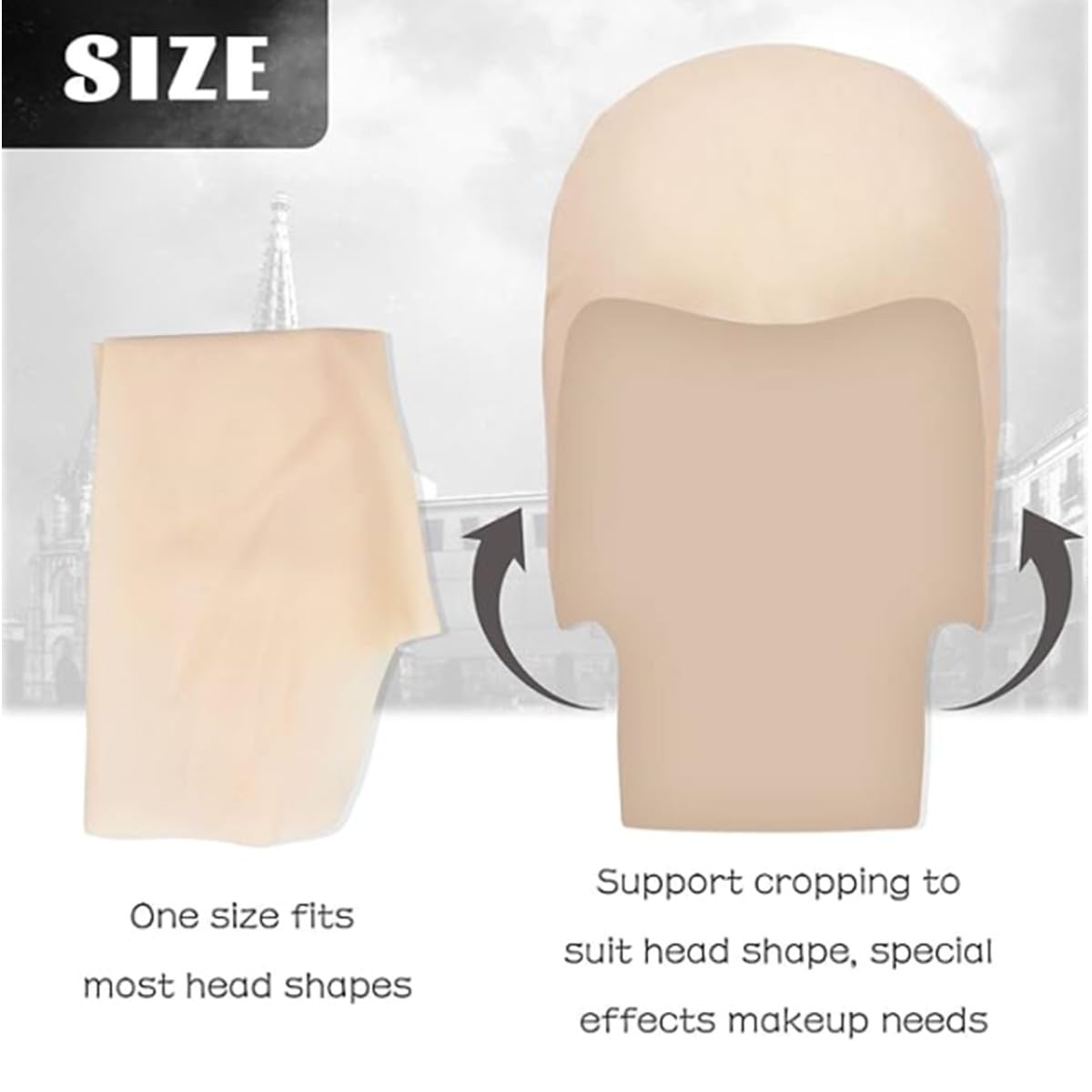 Latex Bald Cap for Adults - Realistic Bald Head Wig Cap for Costume, Makeup & Halloween Accessories - Perfect for Cosplay, Theatrical Performances, and Disguises