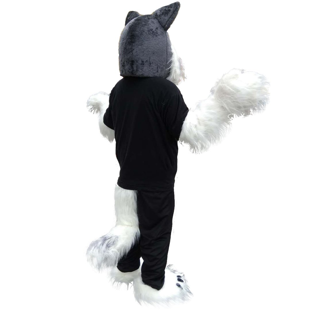 Police Gray Wolf Cartoon Costume Mascot Plush with Mask for Adult Cosplay, Halloween Dress Up, Party Costume, Role Play, Cosplay Events & Themed Parties