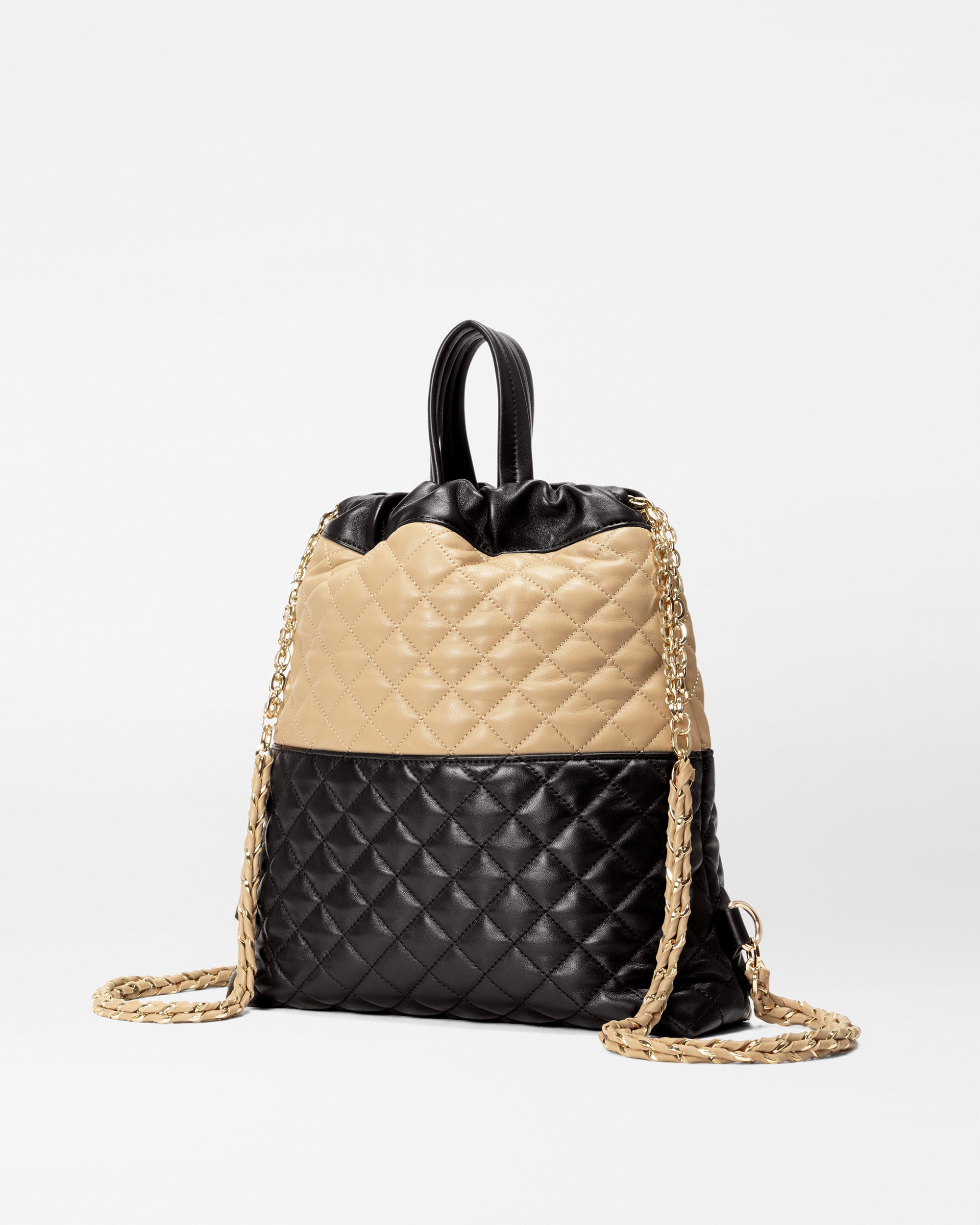 Black and Camel Crosby Audrey Backpack - Stylish Laptop Backpack for Women & Men - Perfect for Work, Travel, and School