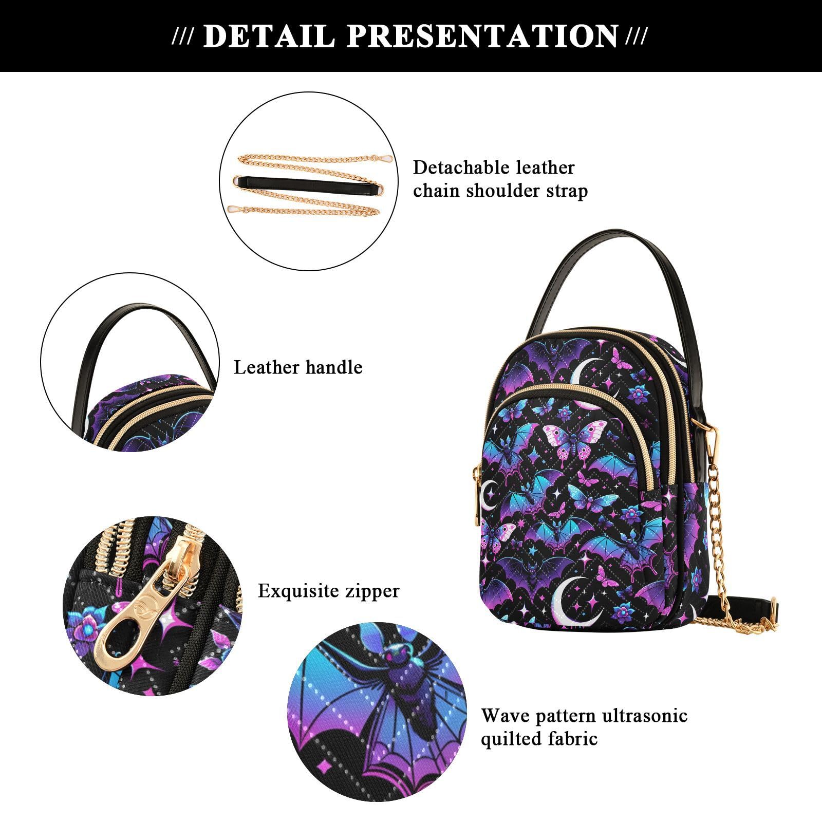 Trendy Quilted Crossbody Bag for Women - Gothic Skull Design Handbag with Phone Pocket | Perfect for Travel, Shopping & Everyday Use