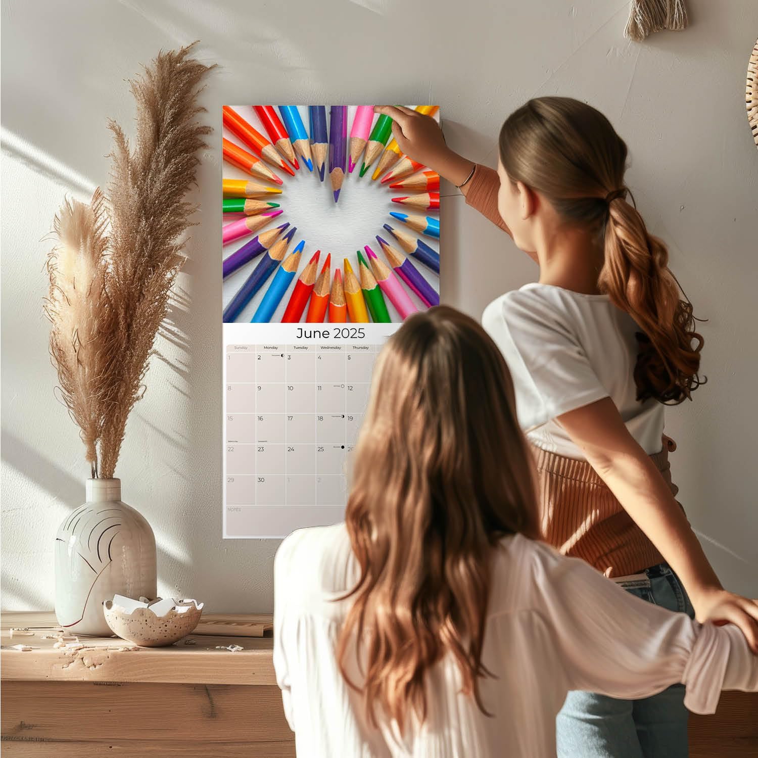2024-2025 Hearts Wall Calendar - Valentine's Day Gift, Teacher Planner, Arts & Crafts Organizer - 12