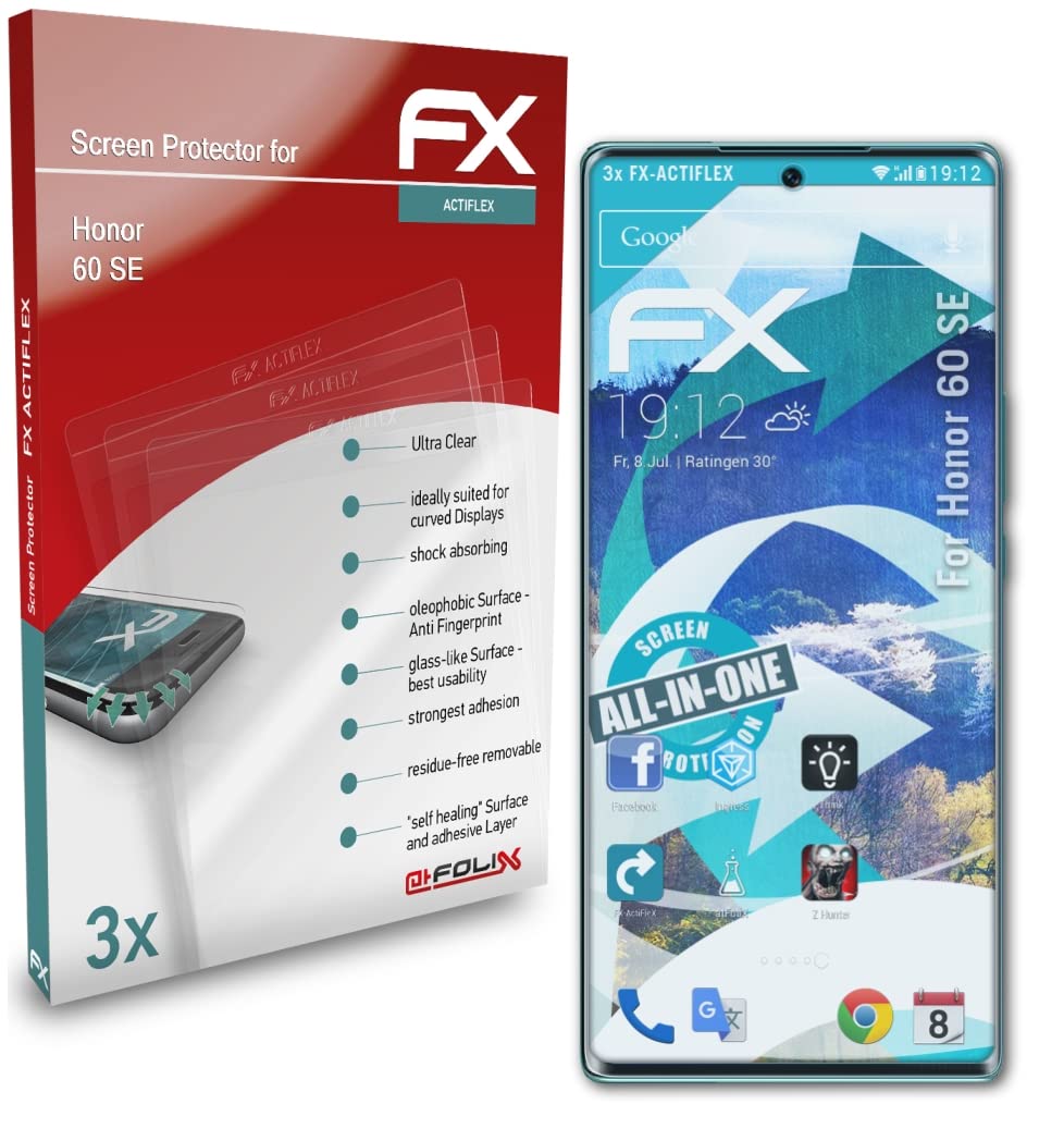 Honor 60 SE Screen Protector - 3 Pack Ultra Clear Flexible Tempered Glass Film - Anti-Scratch & Bubble-Free - Perfect for Gaming, Work & Daily Smartphone Protection