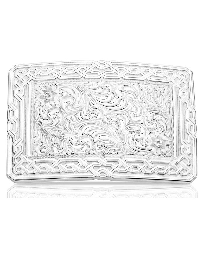 Montana Silversmiths 51810 Unyielding Grit Buckle - Genuine Silver Western Belt Buckle for Men - Perfect for Cowboy Boots, Rodeo Events & Western Fashion