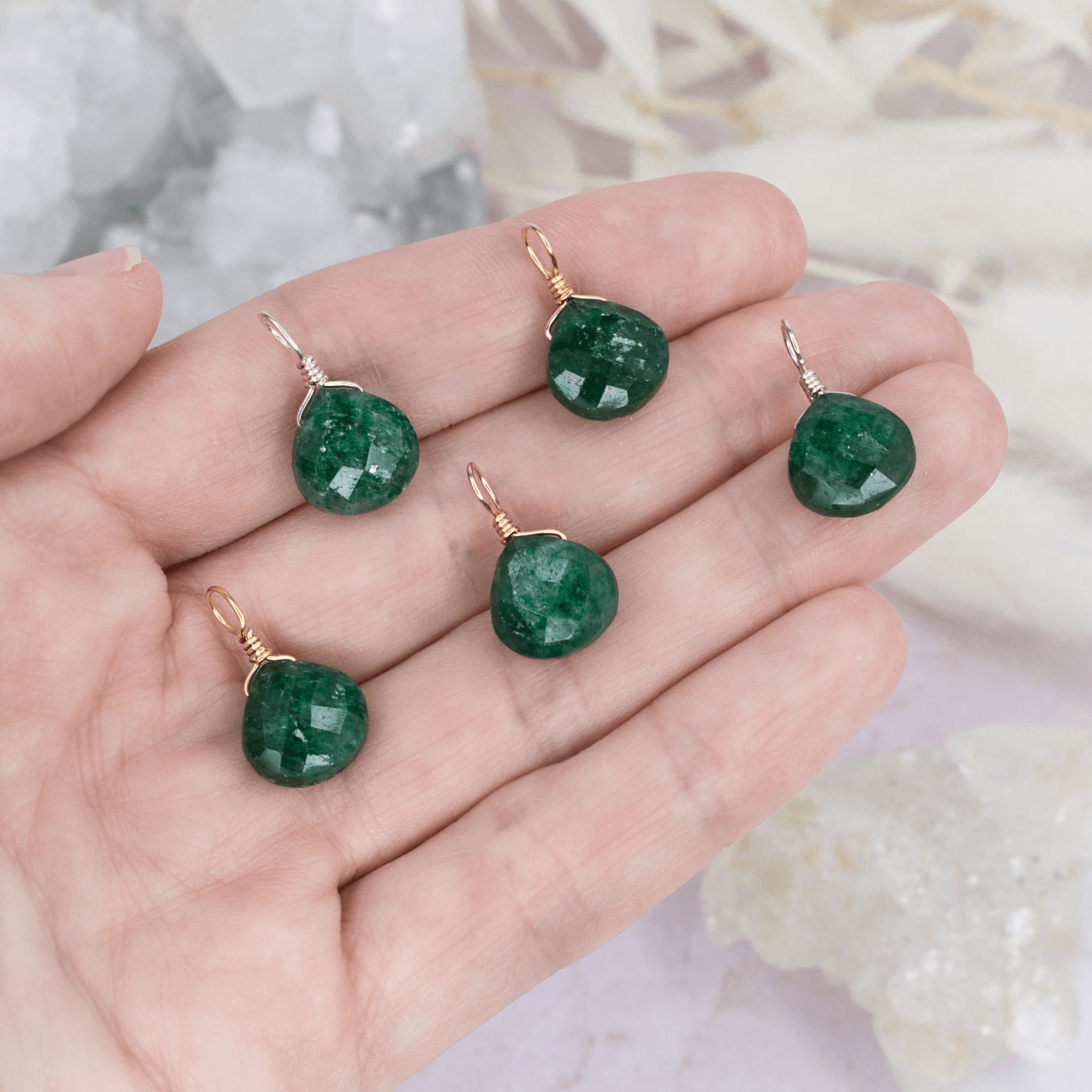 Tiny Aventurine Teardrop Gemstone Pendant Necklace - Natural Green Stone Jewelry for Women - Perfect for Meditation, Yoga & Spiritual Healing