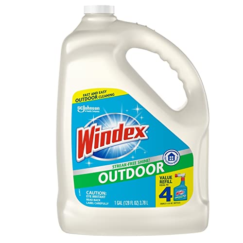 Windex Original Scent Outdoor Glass Cleaner 128oz (1 Gallon) - Streak-Free Formula for Windows, Mirrors & Glass Surfaces - Perfect for Home, Office & Car Cleaning