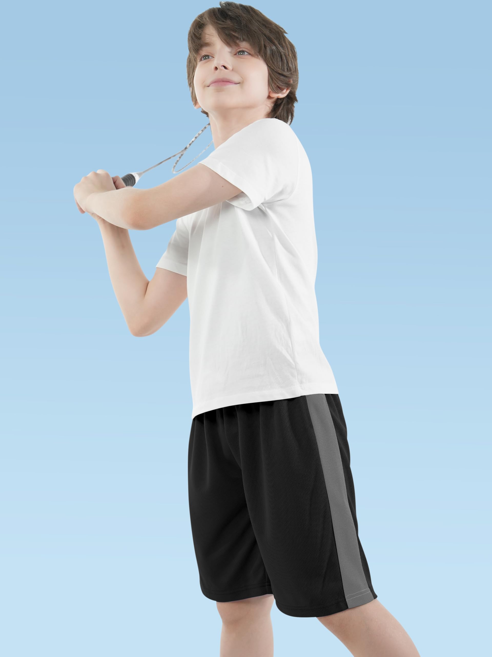 Resinta 5 Pack Boys Athletic Shorts - Youth Basketball Shorts, Quick Dry Active Gym Shorts for Kids, Sports Soccer Shorts - Perfect for Running, Training & Outdoor Play