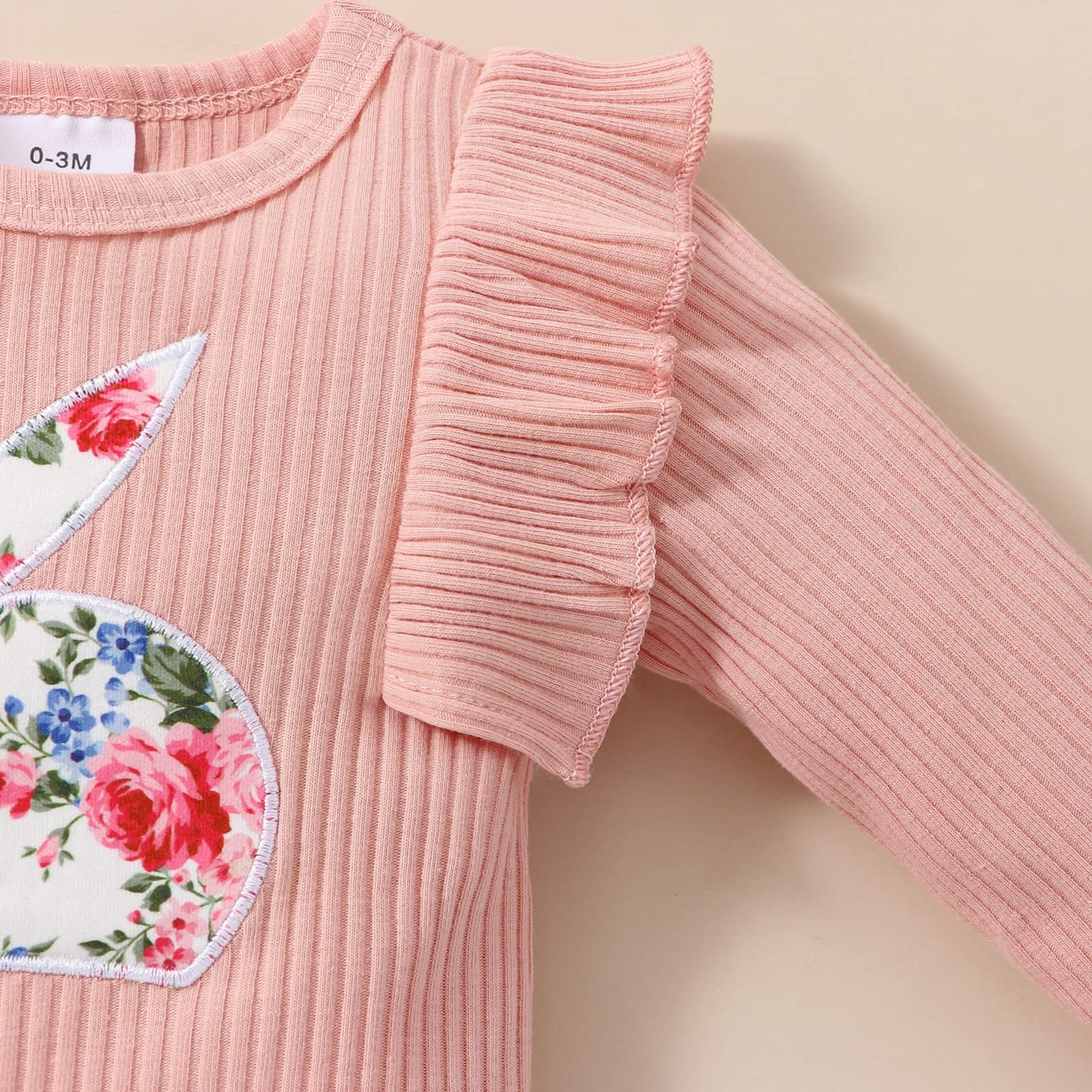 Easter Outfit for Baby Girls - Bunny Romper & Ruffled Pants Set (0-18 Months) | Newborn Infant Clothes for Easter Sunday & Spring Photoshoots