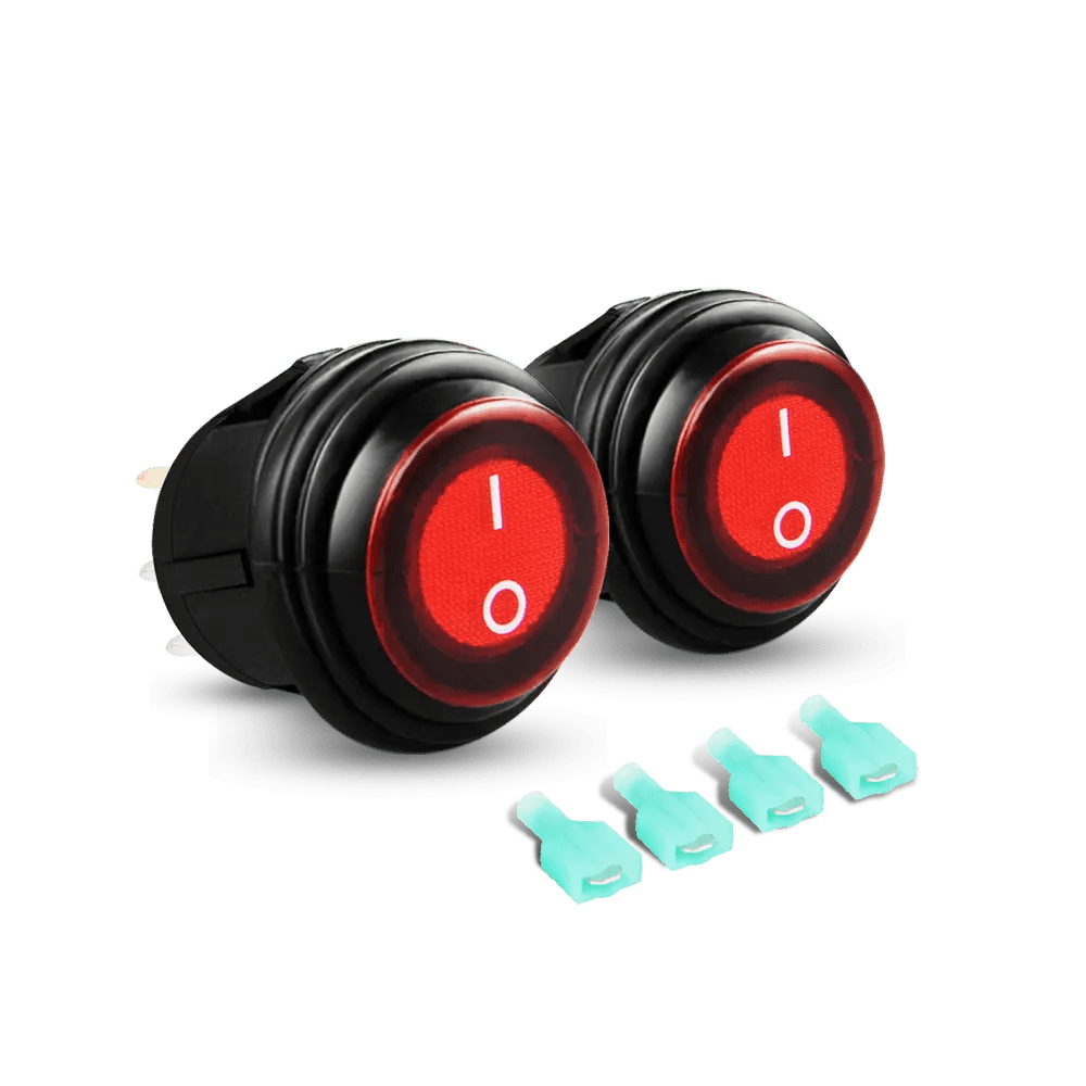 2Pcs 12V 3Pin On Off Rocker Switch - Waterproof Toggle Power Switch for Marine, RV, Car, Boat, ATV & Off-Road Vehicles
