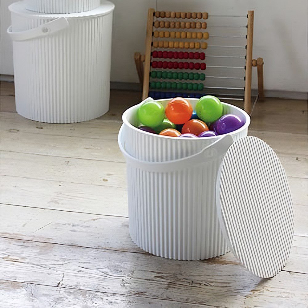 HACHIMAN KASEI 20L White OmnioUtil Storage Bin - Multi-Purpose Garden & Home Organization Container for Outdoor, Garage, and Closet Storage