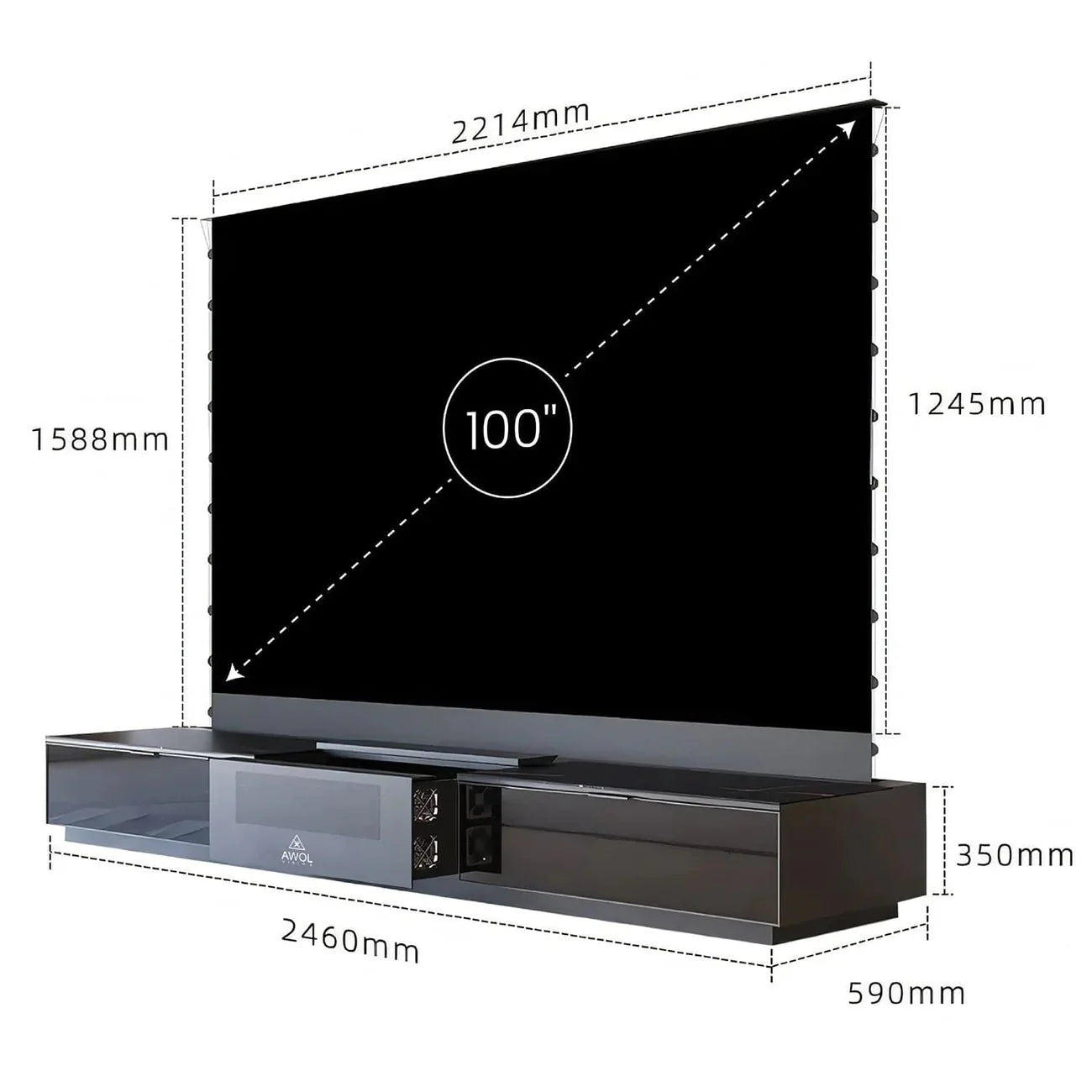 AWOL Vision Vanish Laser TV - 4K Ultra Short Throw Projector with Smart Android TV for Home Theater | Perfect for Movie Nights, Gaming & Outdoor Entertainment