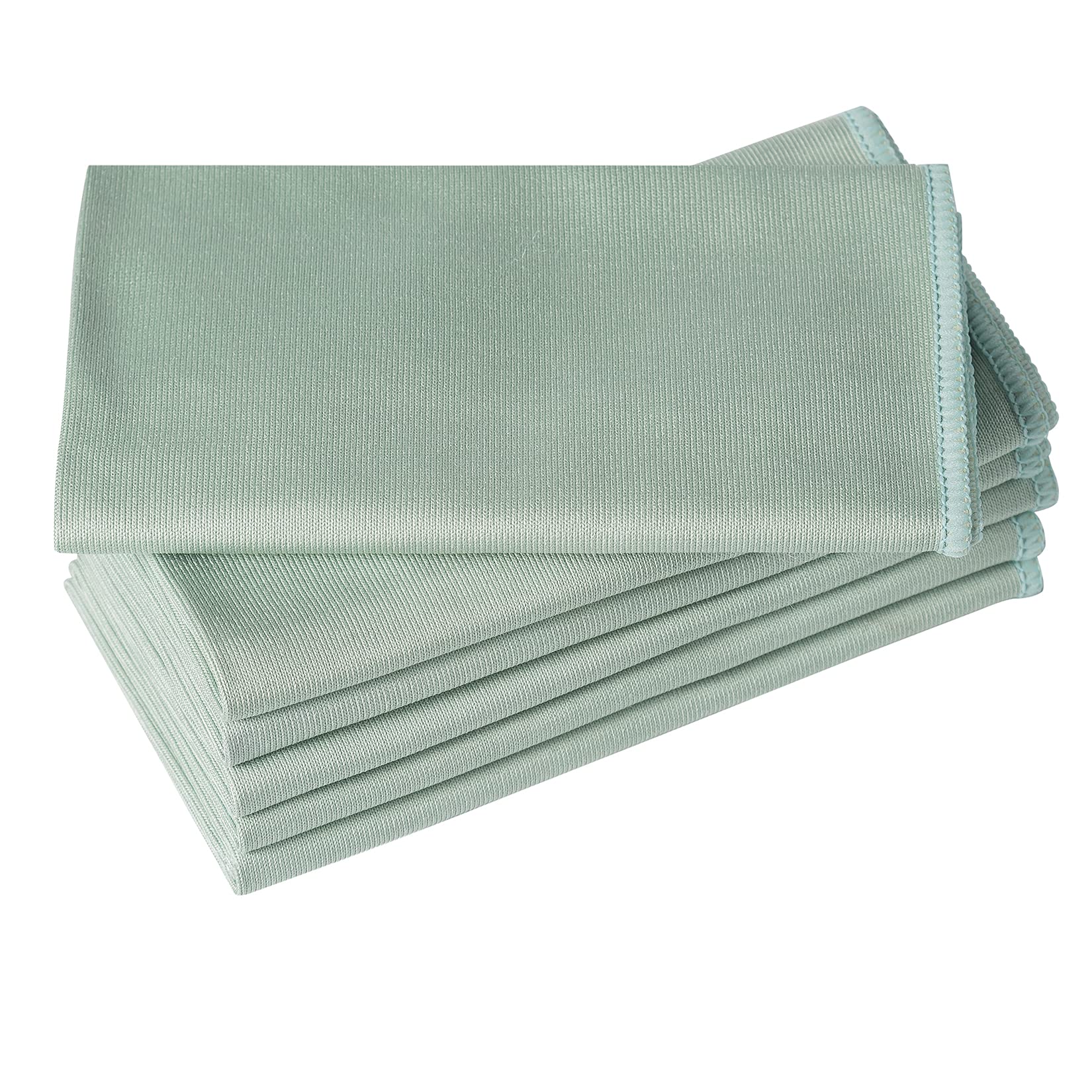 6 Pack Premium Microfiber Glass Cleaning Cloths - 16