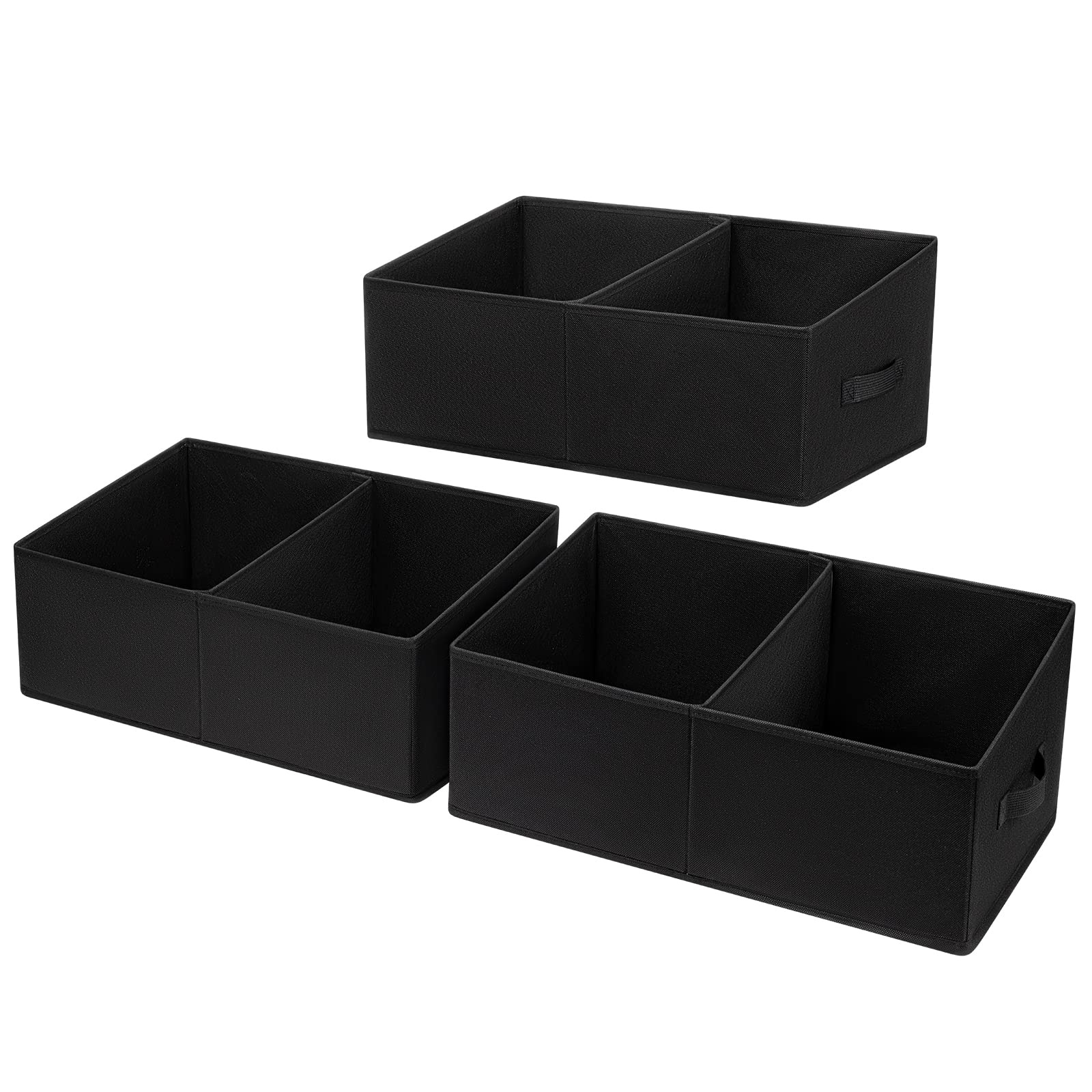 DIMJ Foldable Fabric Storage Bins - Large Trapezoid Closet Organizer Baskets for Clothes, Baby Toiletry, Toys, Towels, DVDs & Books (Black) | Perfect for Nursery, Bedroom, Bathroom & Closet Organization