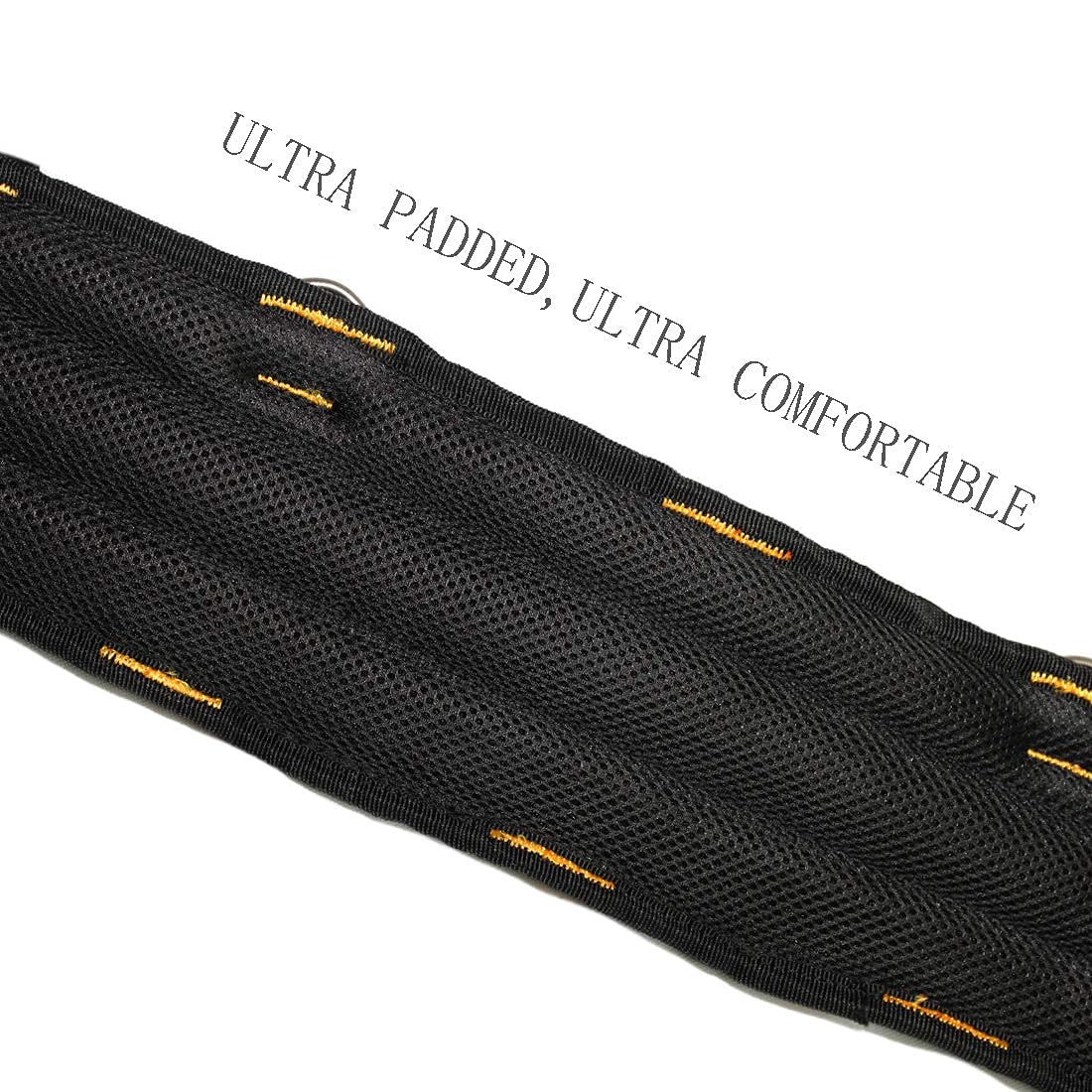 **MELOTOUGH Heavy-Duty Padded Tool Belt with Handle Strap - 5-Inch Wide Construction Work Belt with 4 D-Rings for Tool Hooks & Suspenders (Suspenders Not Included) - Ideal for Carpenters, Electricians & DIY Projects**