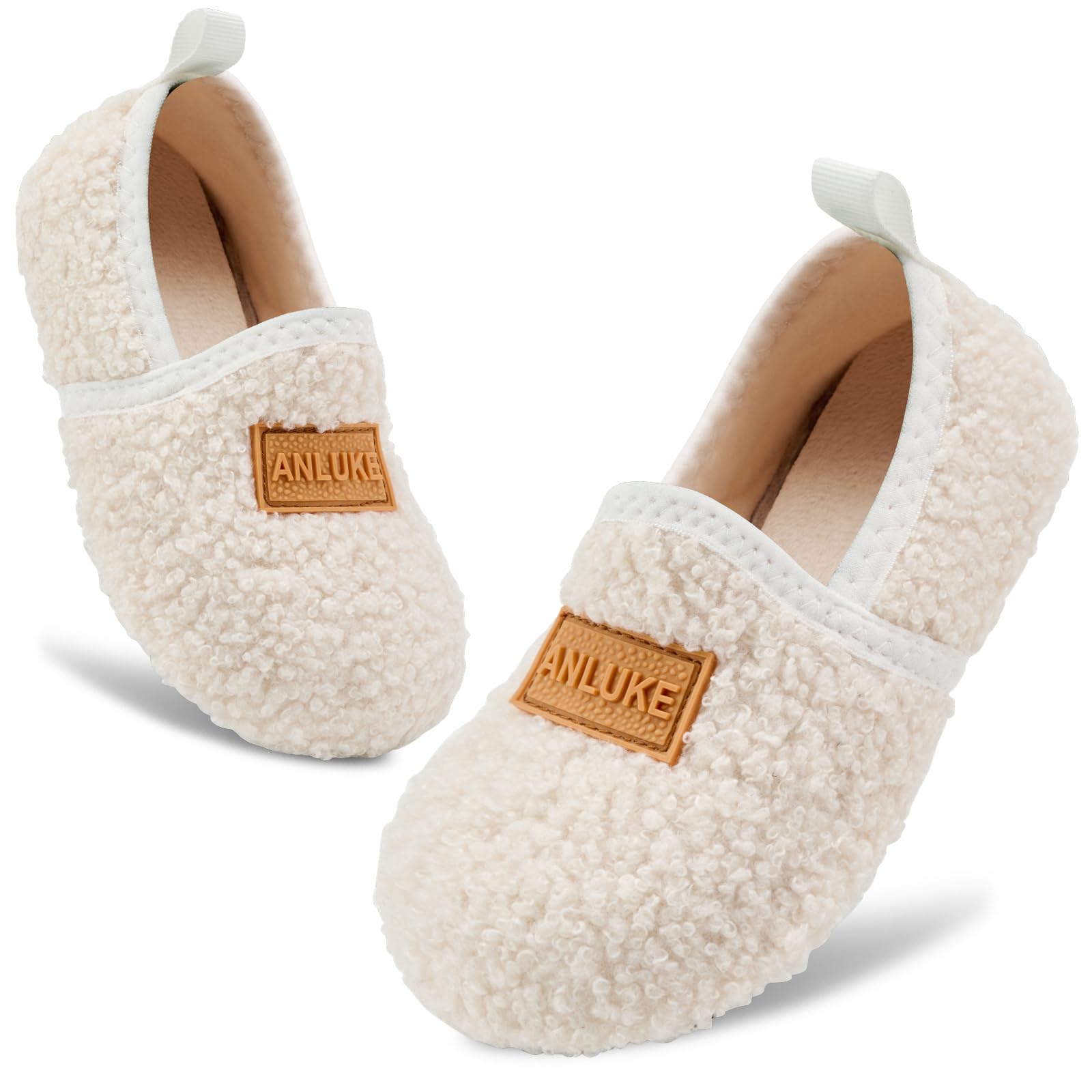ANLUKE Non-Slip Toddler Slippers for Boys & Girls - Soft Indoor House Shoes with Warm Fleece Lining for Kids - Perfect for Winter, Home, Preschool & Playtime