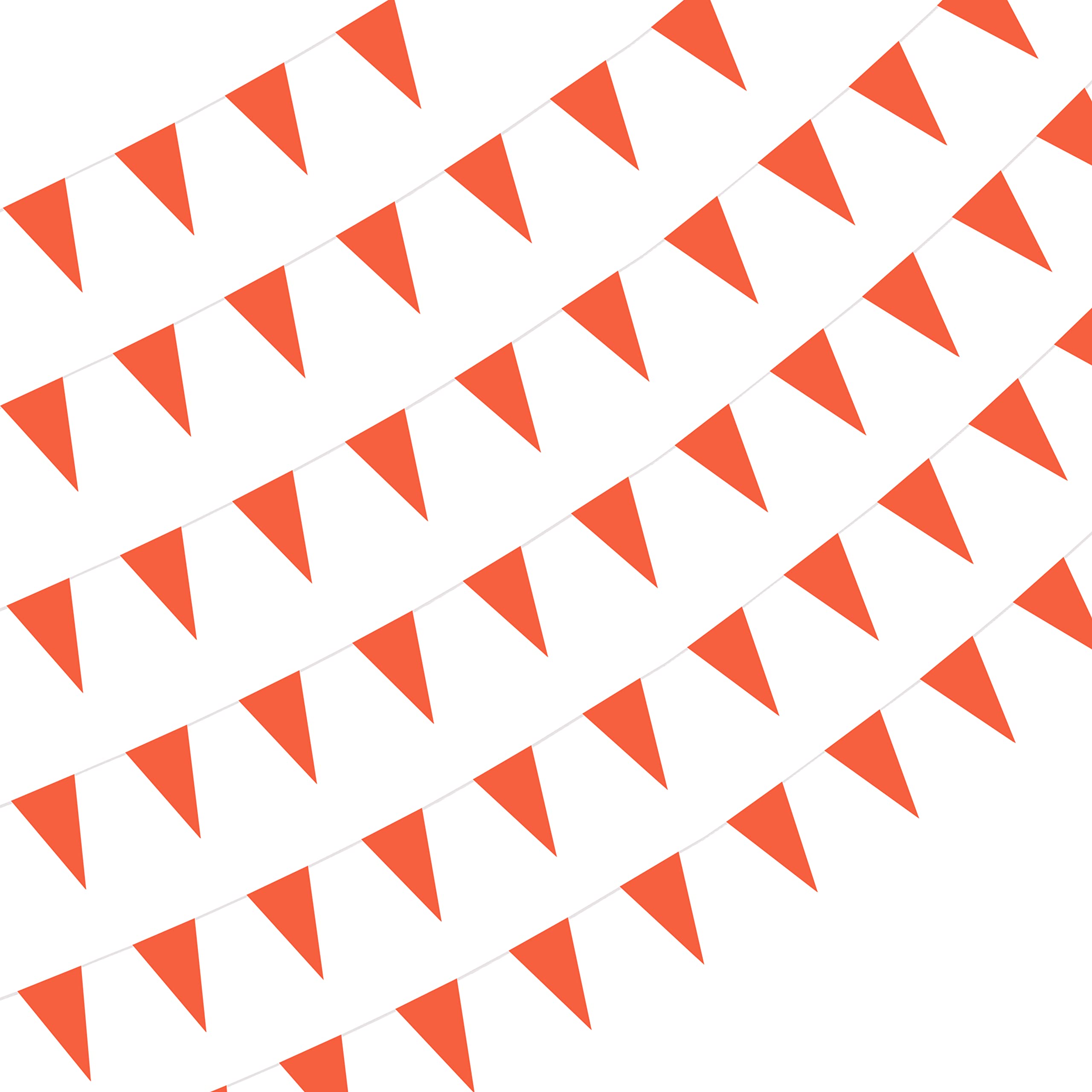 260 Ft Orange Pennant Banner String - 150 Pcs Blank Polyester Bunting Flags for Birthday Parties, Christmas Decorations, Outdoor Celebrations & Shop Displays - Perfect for Backyard Events, Storefronts and Festive Home Decor