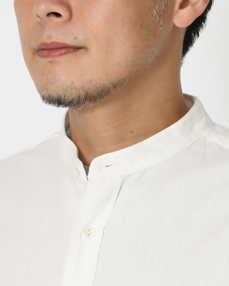 Organic Cotton Poplin Stand Collar Shirt for Men - Breathable & Comfortable Casual Wear for Office, Travel & Everyday Outfits