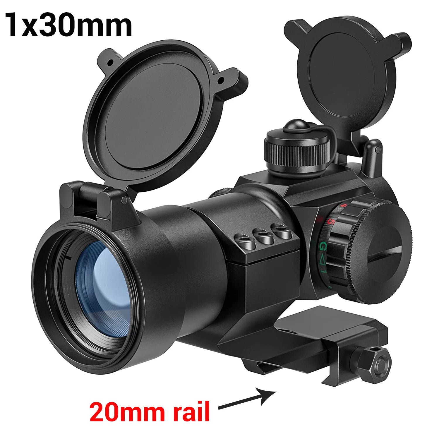 1x30mm Tactical Red Dot Sight Scope with 11/20mm Picatinny Rail Mount - Perfect for Hunting, Shooting & Airsoft | Durable Optical Sight for Outdoor Adventures & Tactical Gear