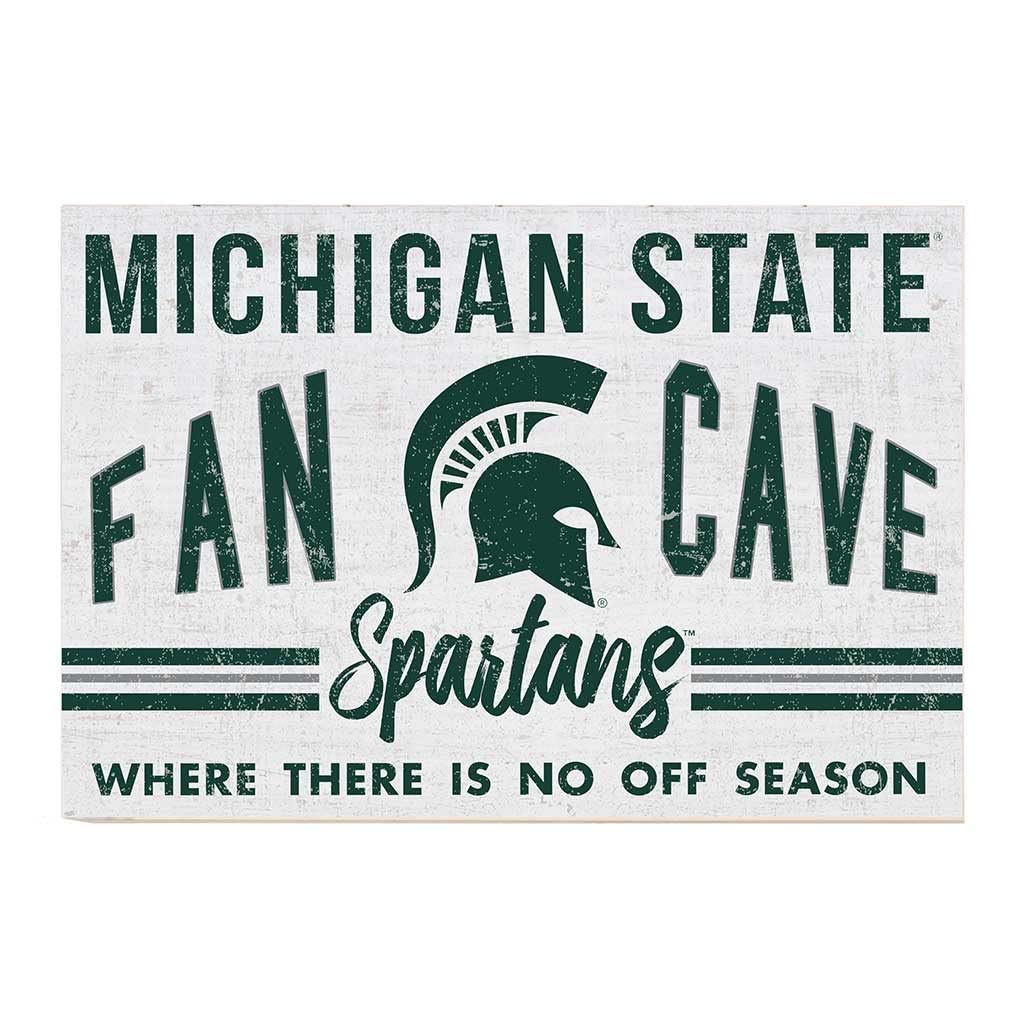 KH Sports Fan Michigan State Spartans 24x34 Inch Retro Fan Cave Sign - Perfect for Game Room, Man Cave, or College Dorm Decor - Officially Licensed NCAA Memorabilia