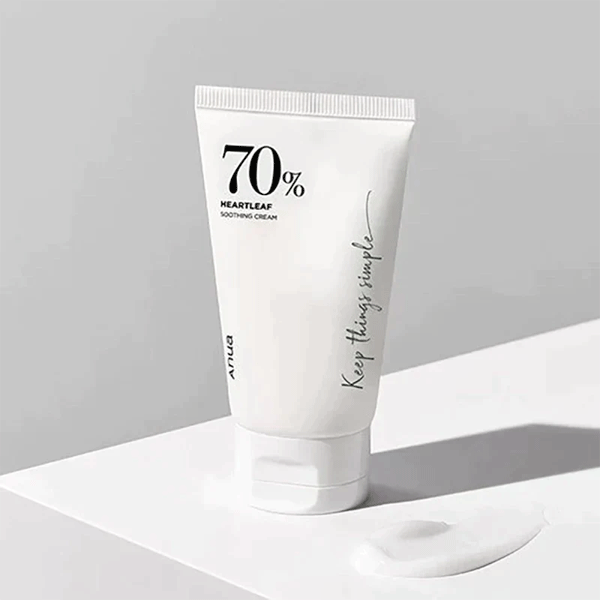 Anua Heartleaf 70% Soothing Cream 100ml - Korean Moisturizer for Sensitive Skin, Redness Relief & Hydration - Perfect for Daily Skincare & Post-Treatment Care