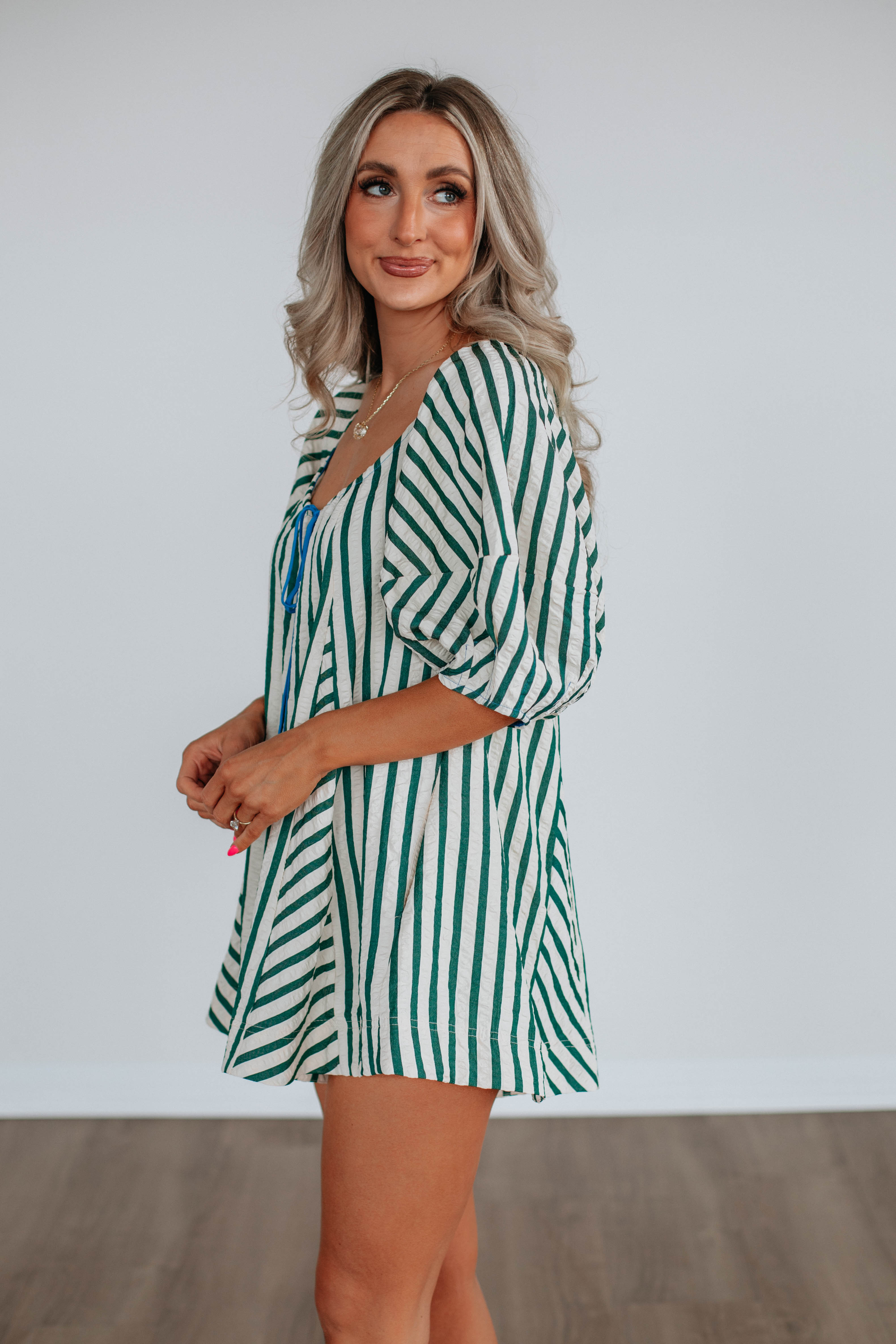 Women's Capri Striped Romper - Summer Casual Jumpsuit with Short Sleeves & Pockets | Perfect for Beach Vacation, Outdoor Picnic & Weekend Outings