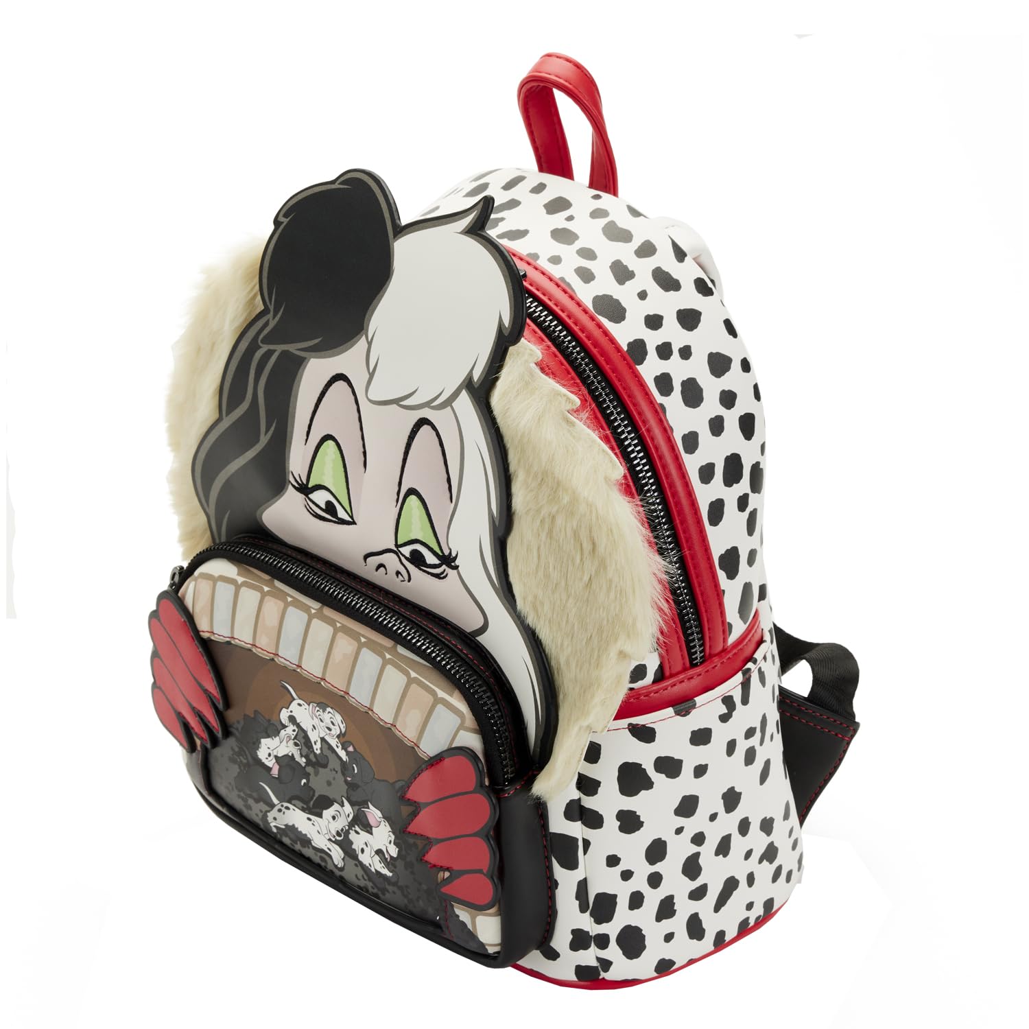 Loungefly Disney 101 Dalmatians Villains Scene Cruella Mini Backpack - Cute Small Shoulder Bag for Women, Girls | Perfect for Disney Fans, Cosplay, Theme Parks & Daily Use