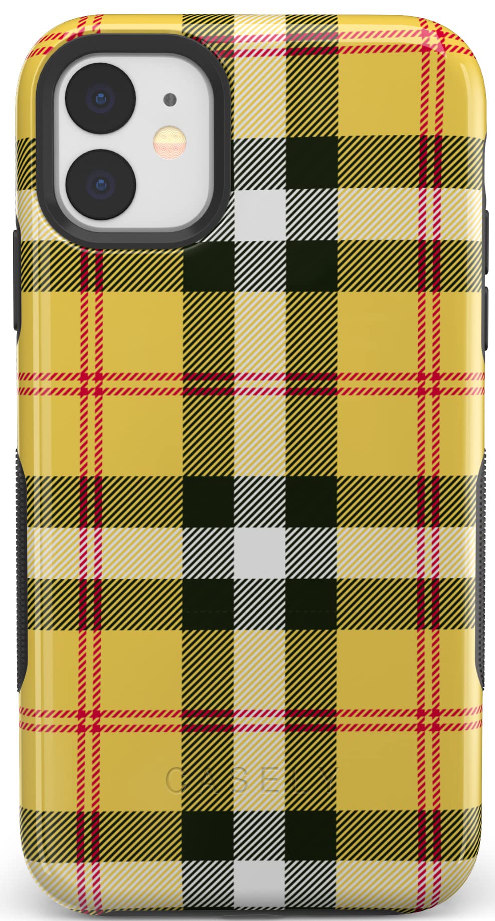 Casely iPhone 11 Case - Stylish Yellow Plaid Protective Cover | Durable Shockproof Phone Case for Women & Men | Perfect for Work, Travel & Everyday Use