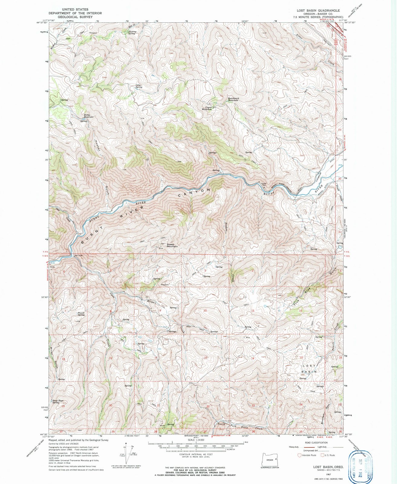 1967 Lost Basin, Oregon USGS Historical Topographic Map - Vintage Wall Art Decor (44x55 Inches) - Perfect for Home Office, Living Room & Man Cave Decorations