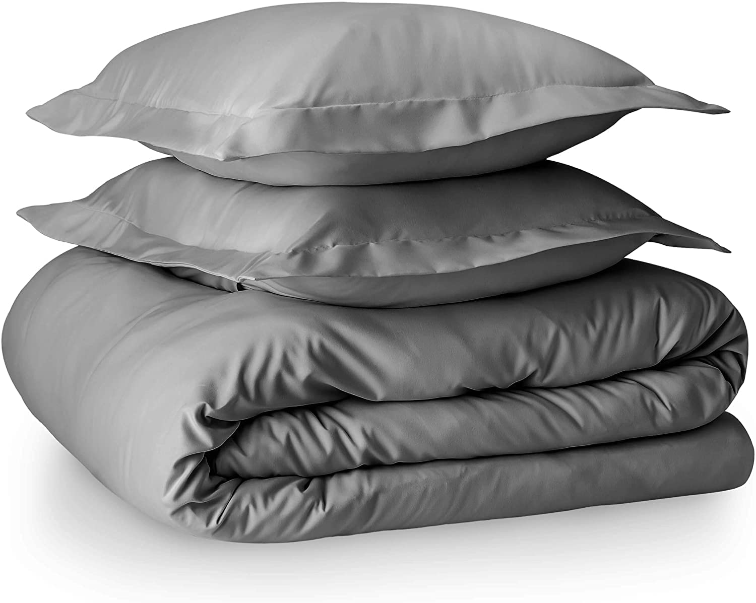 Luxury 3-Piece Duvet Cover Set - 1000 Thread Count 100% Certified Giza Cotton | Hotel Quality, Breathable & Ultra Soft | Zipper Closure with Corner Ties (King 104x90, Silver Grey) - Perfect for Master Bedrooms, Guest Rooms & Upscale Hotels
