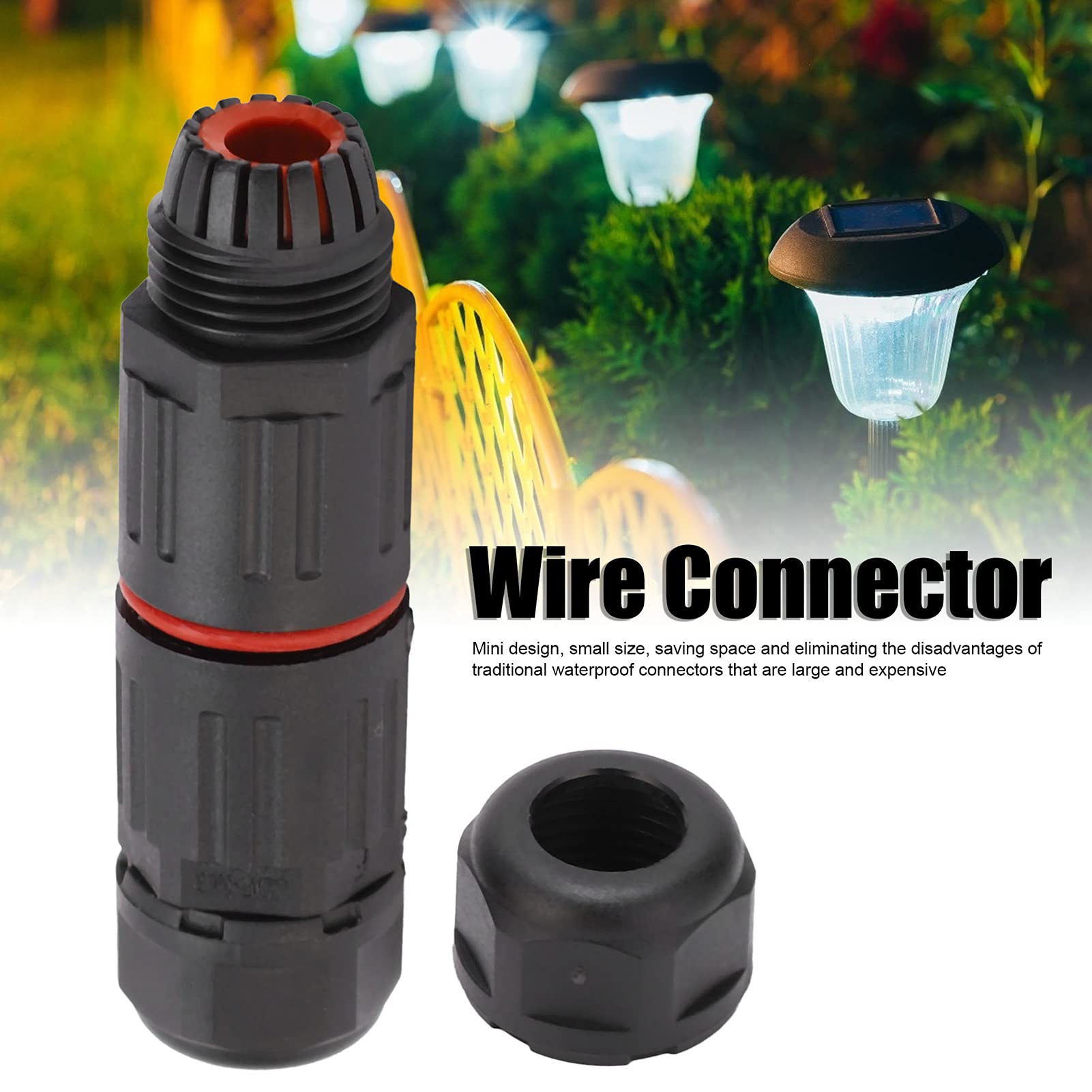 Waterproof Cable Connector - CDFM3 IP68 PA66 Flame Retardant, Cable to Cable Junction Box, Outdoor Lamp Accessory for Garden, Patio & Landscape Lighting