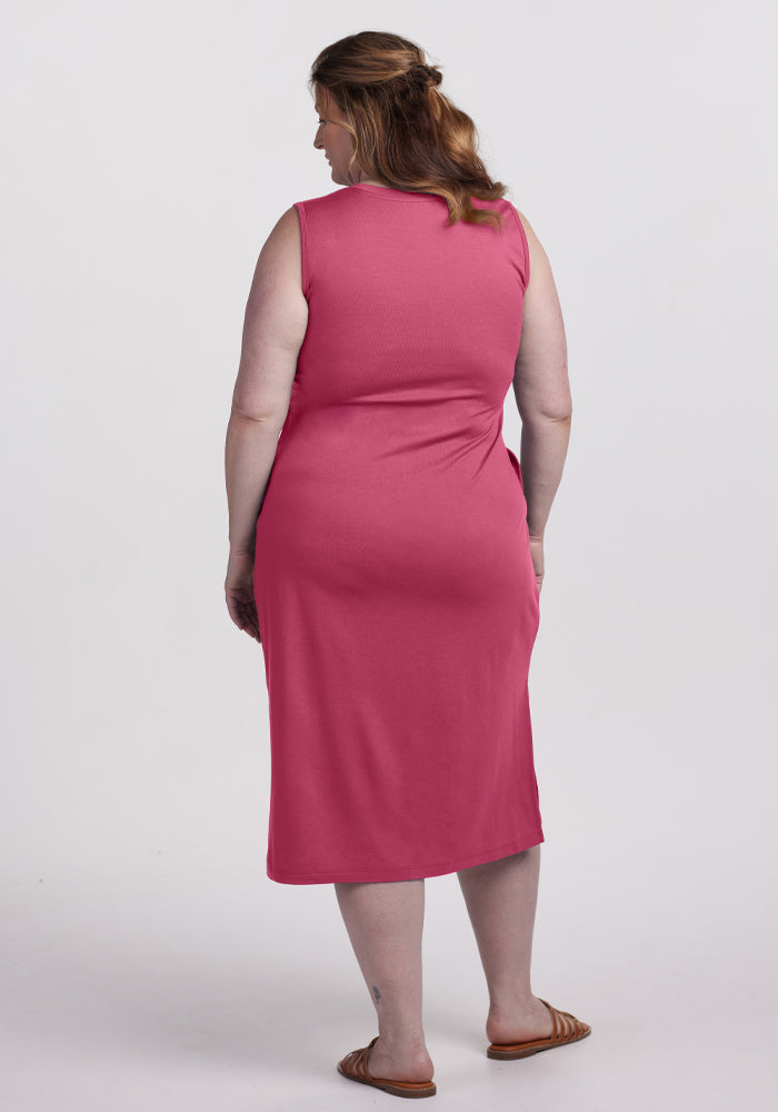 Cassie Dress in Mulberry - Elegant Women's Floral Midi Dress for Casual Outings, Dates & Special Occasions
