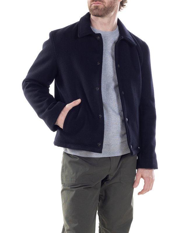 Schott NYC 701 Men's Wool Coach Jacket in Navy - Classic Vintage Outerwear for Casual Wear & Urban Style