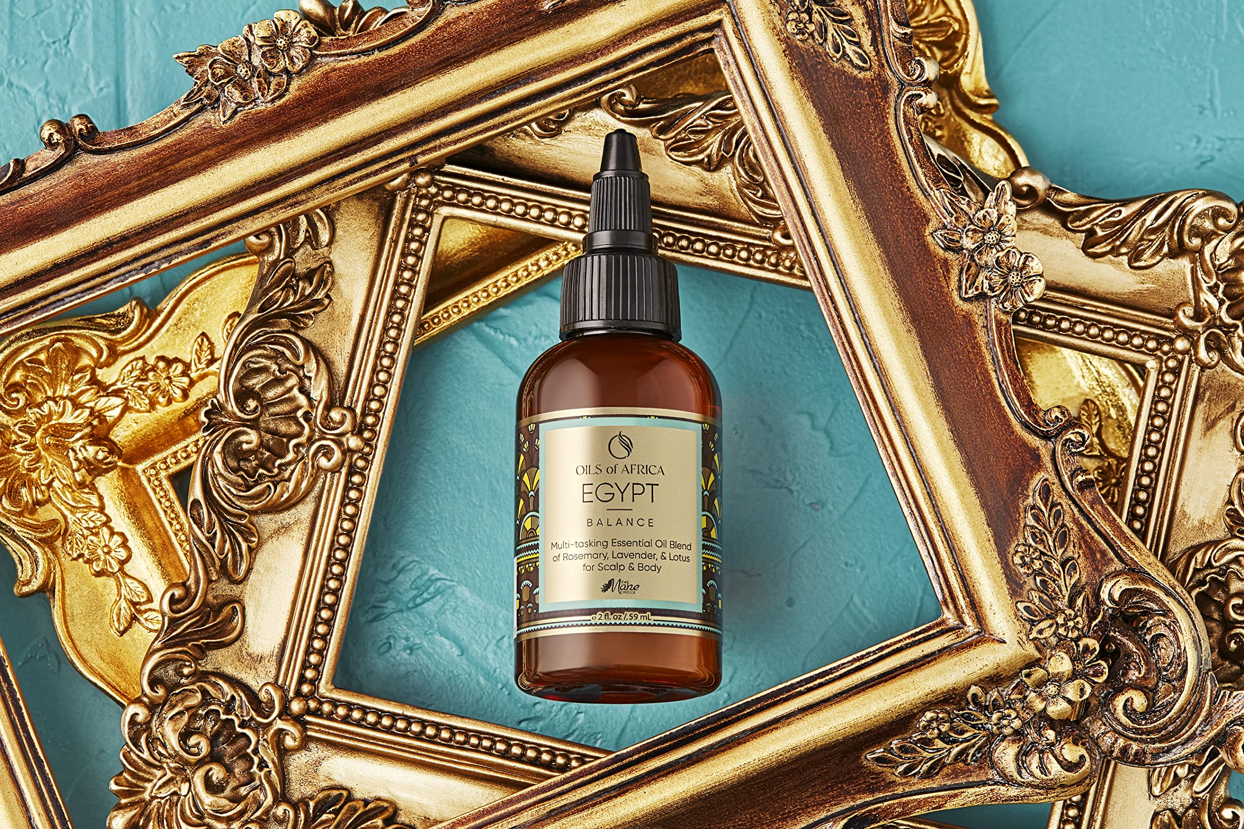 The Mane Choice Oils of Africa Egyptian Balancing Blend 2 Oz - Natural Hair Growth Oil for Curly, Coily & Textured Hair - Perfect for Daily Moisturizing & Scalp Care