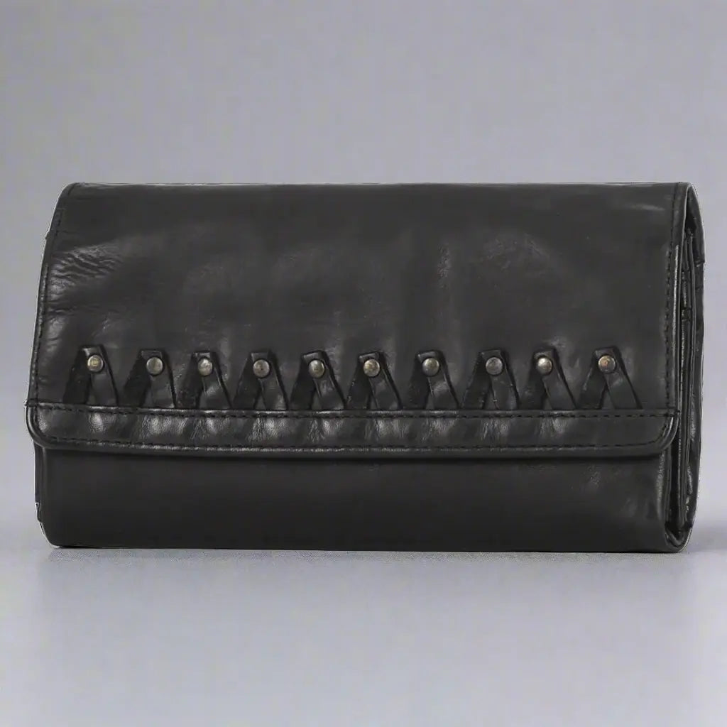 MET Women's Magnetic Closure Trifold Leather Wallet - Slim RFID Blocking Credit Card Holder for Everyday Use & Travel