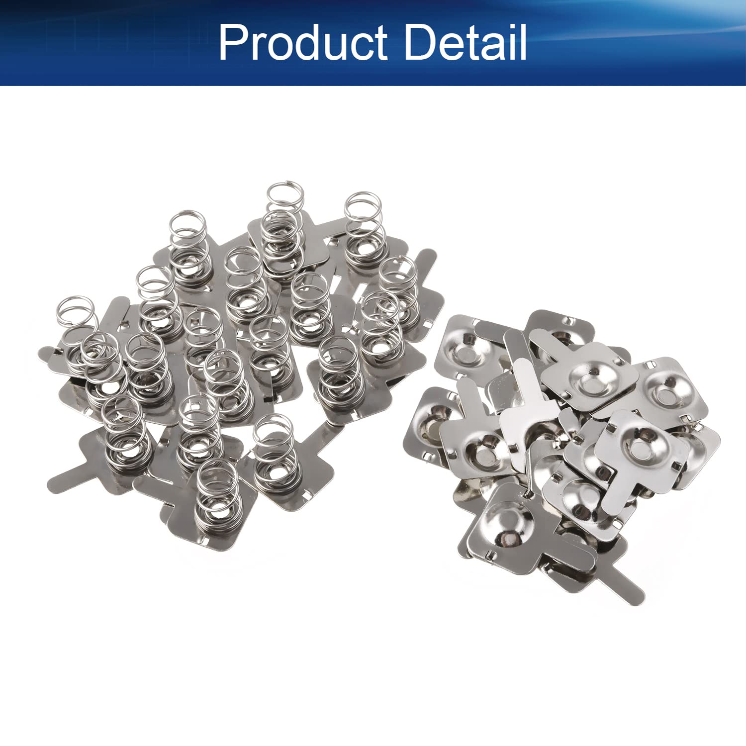 Heyiarbeit 20 Pairs AA Battery Spring Plates - Nickel-Plated Positive/Negative Contact Conversion Kit (12mmx10mm) for DIY Electronics, Flashlights & Battery Compartment Repairs