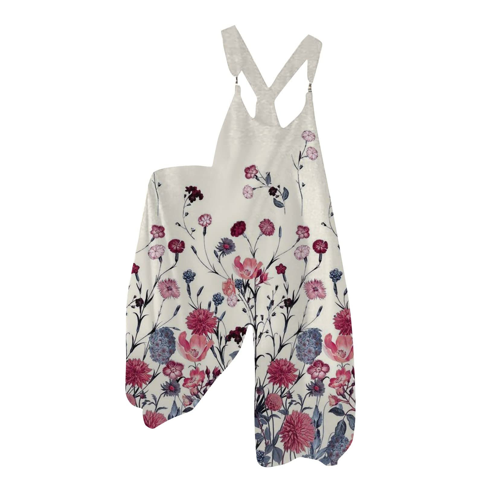 2024 Winter Skull Printed Women's Overalls - Warm Cotton Baggy Wide Leg Pants, Loose Fit Romper Jumpsuit Bib Overalls for Casual Wear & Street Fashion