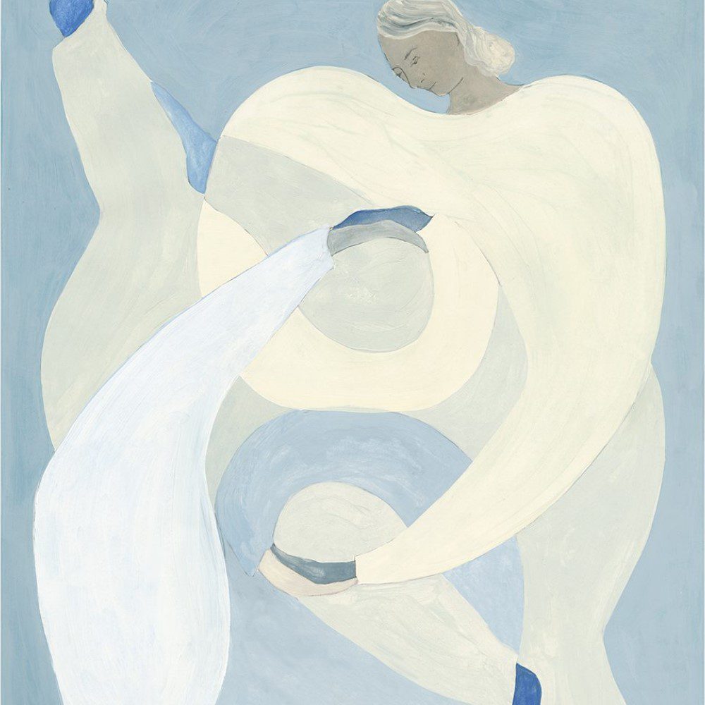 Sofia Lind 'Hold You' Blue Art Print - A5 Size Premium Wall Decor for Living Room, Bedroom & Office