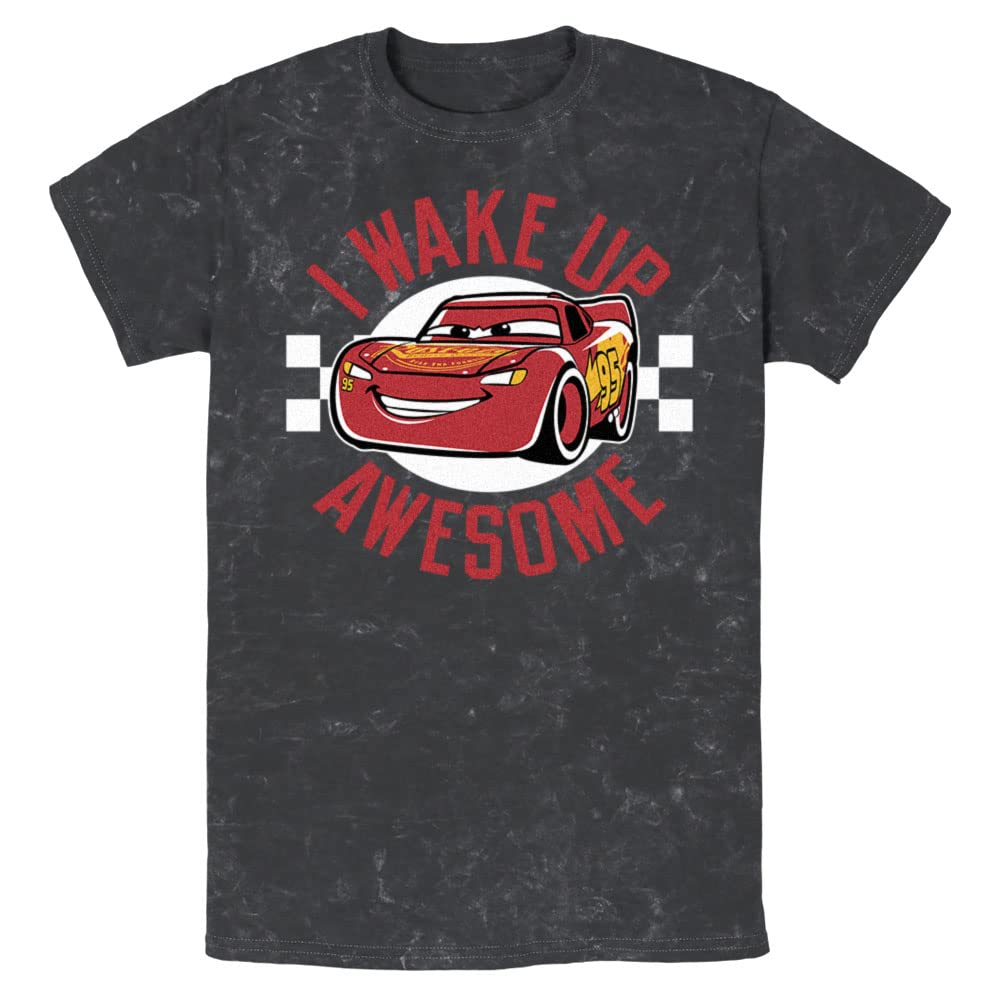 Pixar Cars 3 Wake Up Awesome Men's Graphic T-Shirt - Cool Disney Movie Tee for Boys & Teens - Perfect for Casual Wear, Birthday Gifts & Disney Fans