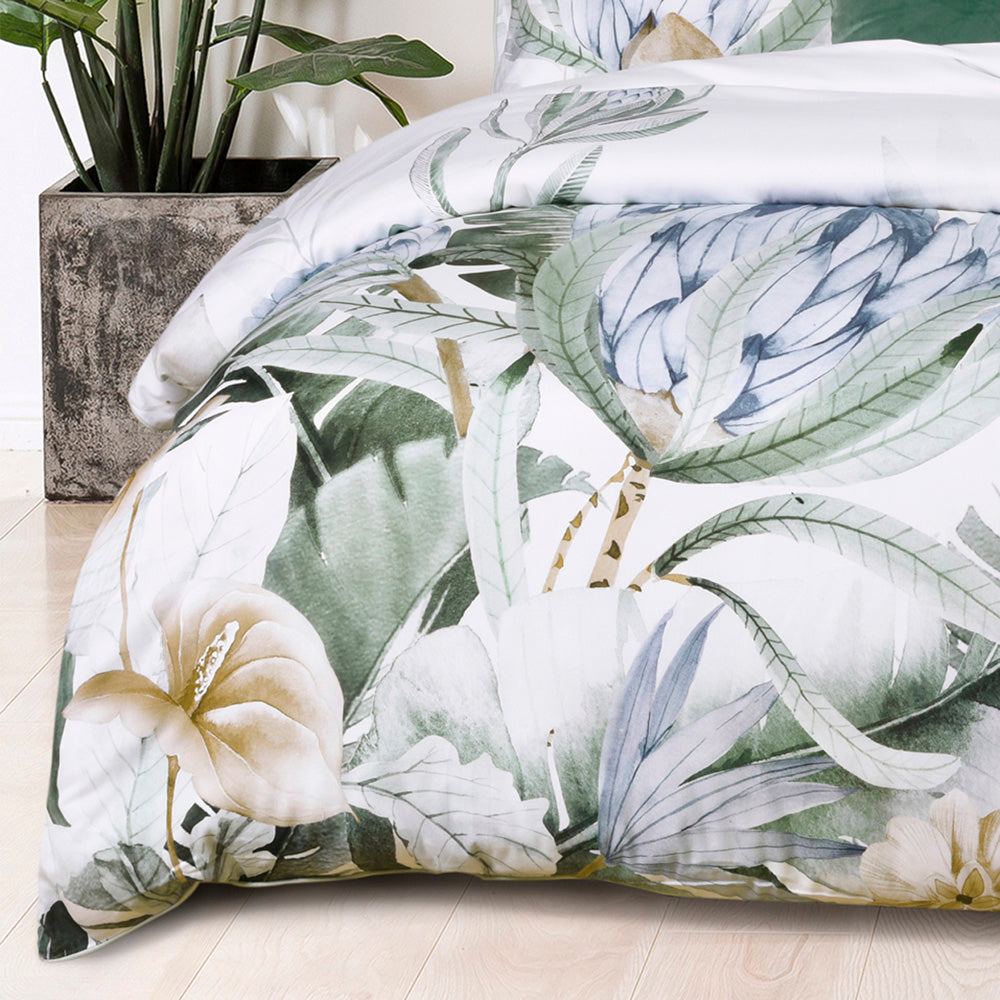 Evergreen Sage Quilt Cover Set - 100% Cotton Double Bed Duvet Cover Set with Zipper Closure | Soft & Breathable Bedding for Cozy Sleep | Perfect for Master Bedroom, Guest Room & Dorm Decor