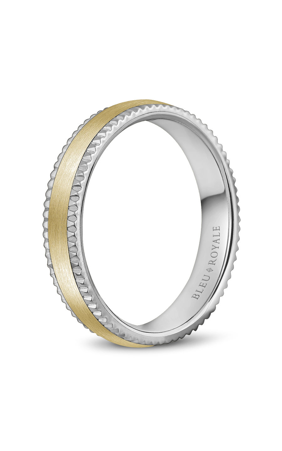 Bleu Royale Men's Wedding Band Ring in 14K Yellow Gold - Elegant & Durable for Weddings, Anniversaries & Special Occasions