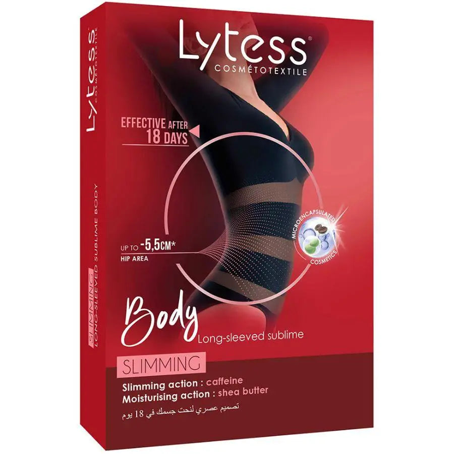 Lytess Slimming Long Sleeve Body Shaper Black for Women - Shapewear for Tummy Control & Waist Cincher - Perfect Under Dresses, Tops & Office Wear (Size S/M)