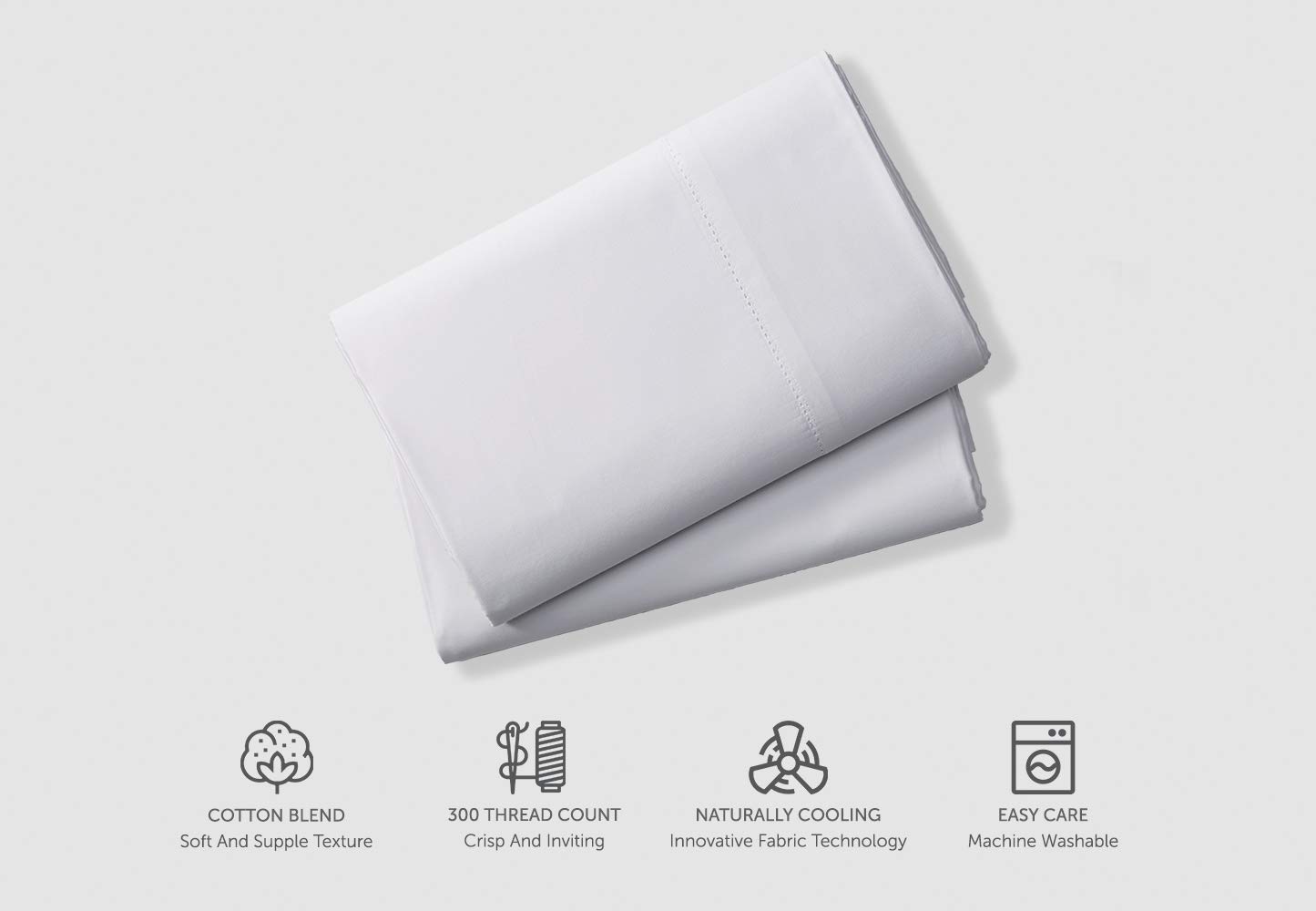 Courtyard by Marriott Hotel Signature Pillowcases - Premium Soft & Breathable Cotton Blend King Size Pillowcase Set (2-Pack, White) for Luxury Hotel-Style Comfort at Home | Perfect for Guest Rooms, Master Bedrooms & Travel