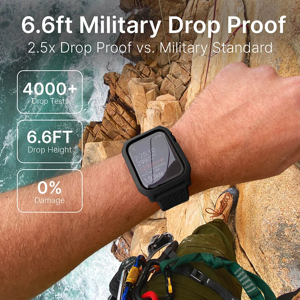 45mm 330ft Waterproof Case with Band for Apple Watch Series 9/8/7 - Durable Protection for Swimming, Diving & Outdoor Sports